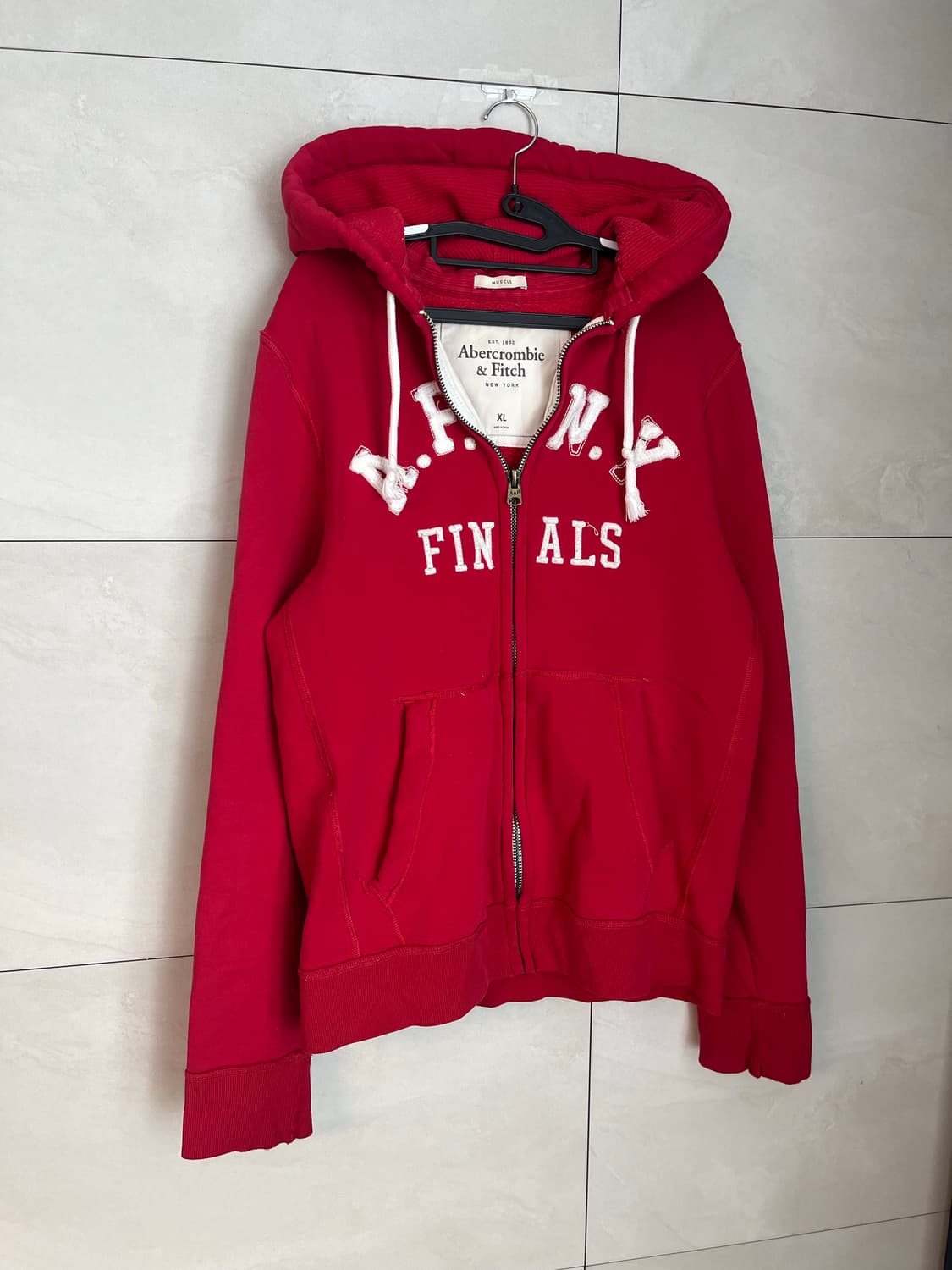 아베크롬비 스펠로고 후드집업 레드 (XL)  상품이미지5