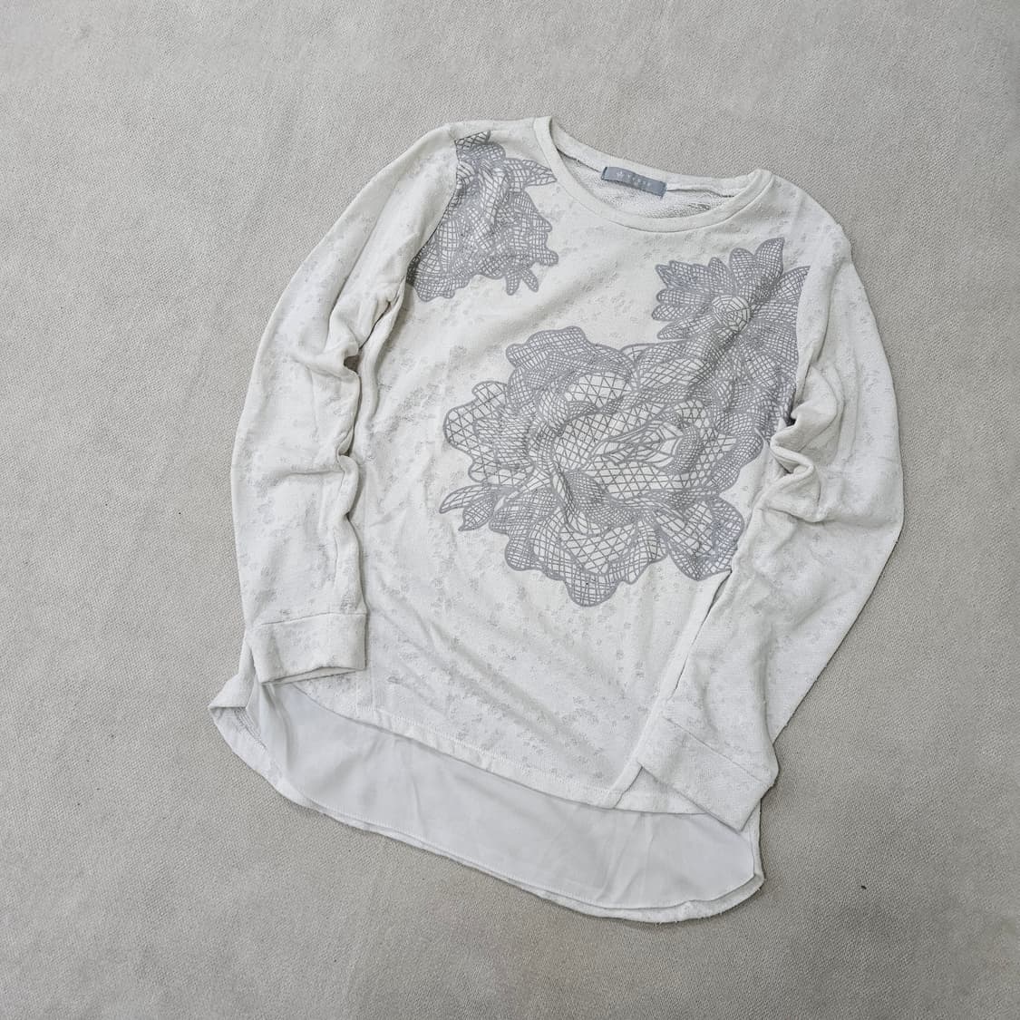 90 YESSE 그래픽 코튼 긴팔 티셔츠 0402Y 상품이미지1