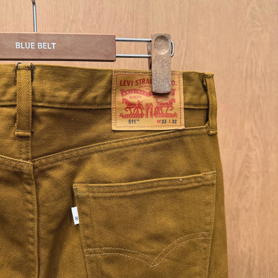 리바이스 511 데님 팬츠 5포켓 화이트 탭 슬림 스트레이트핏 머스타드 상품이미지5