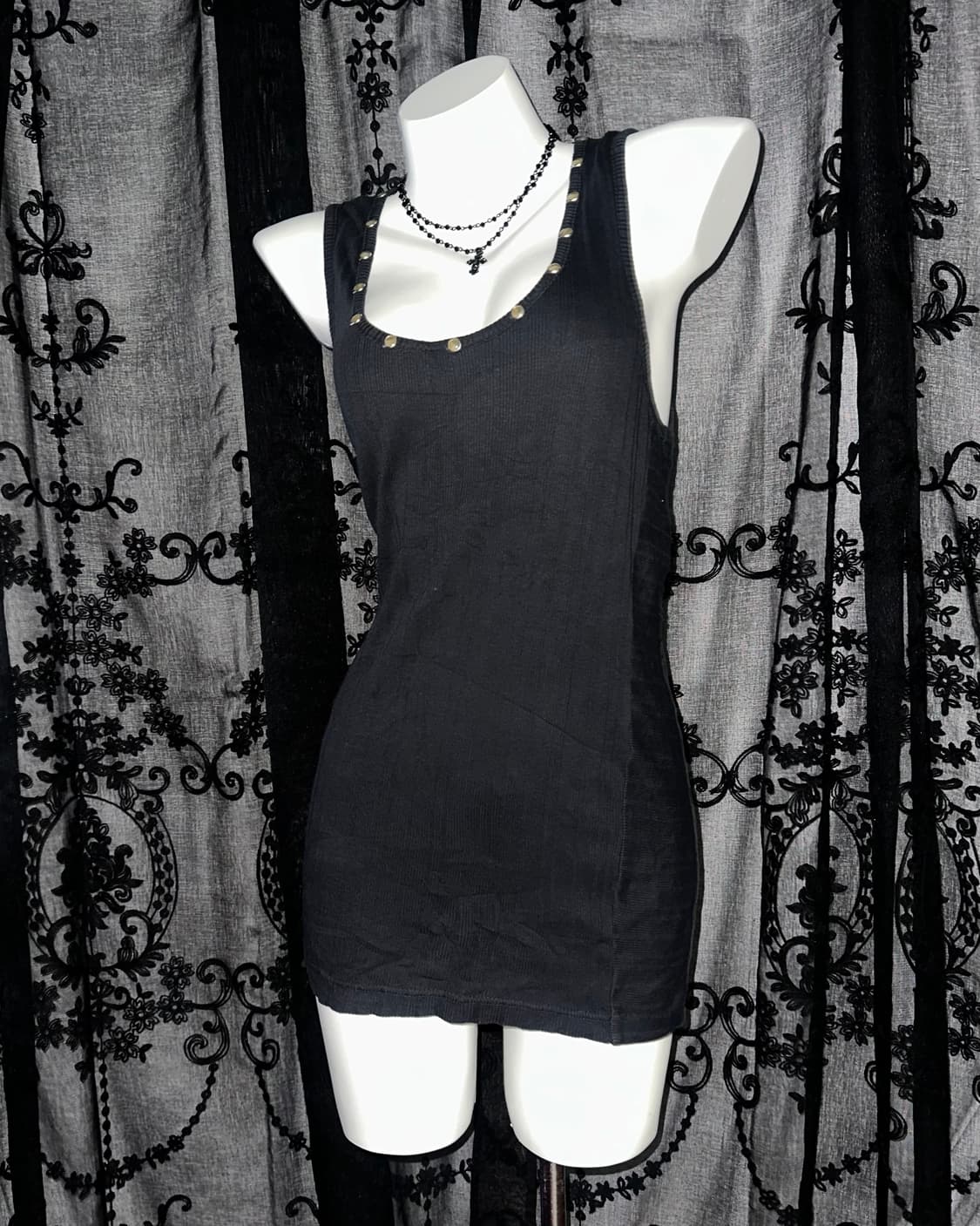 Rock chic black slip dress 상품이미지1