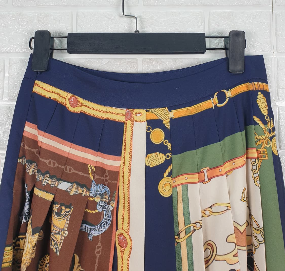 [26]주크 스카프 패턴 플리츠 스커트 상품이미지4