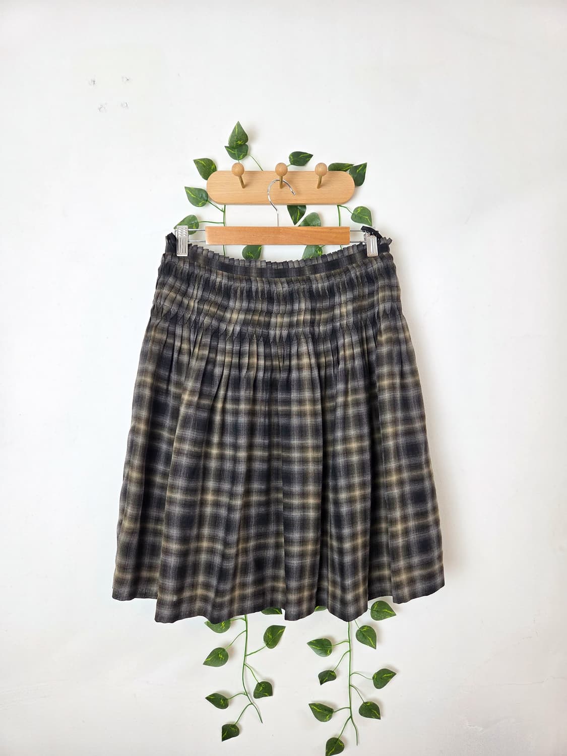 체크 미디 랩스커트 상품이미지4