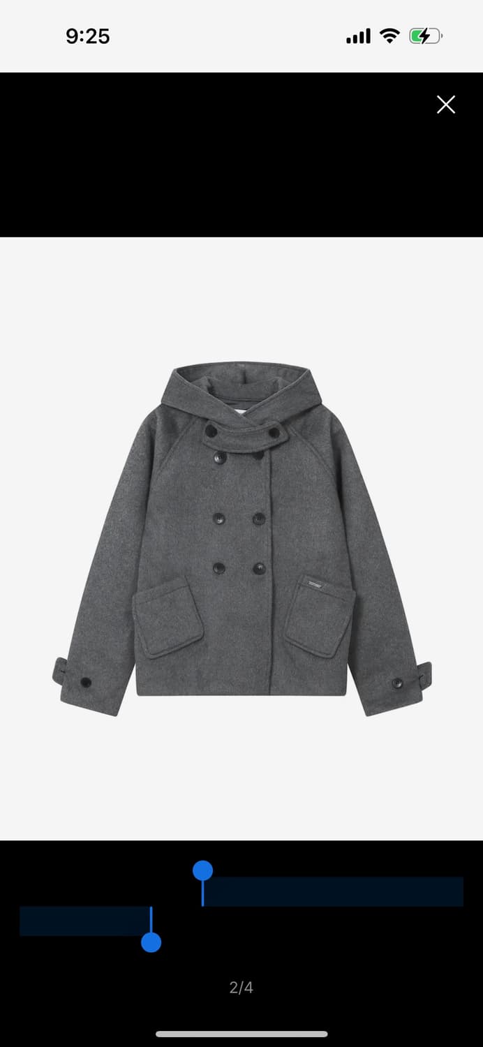 미세키서울 Hoodie double button coat 코트 차콜 상품이미지2