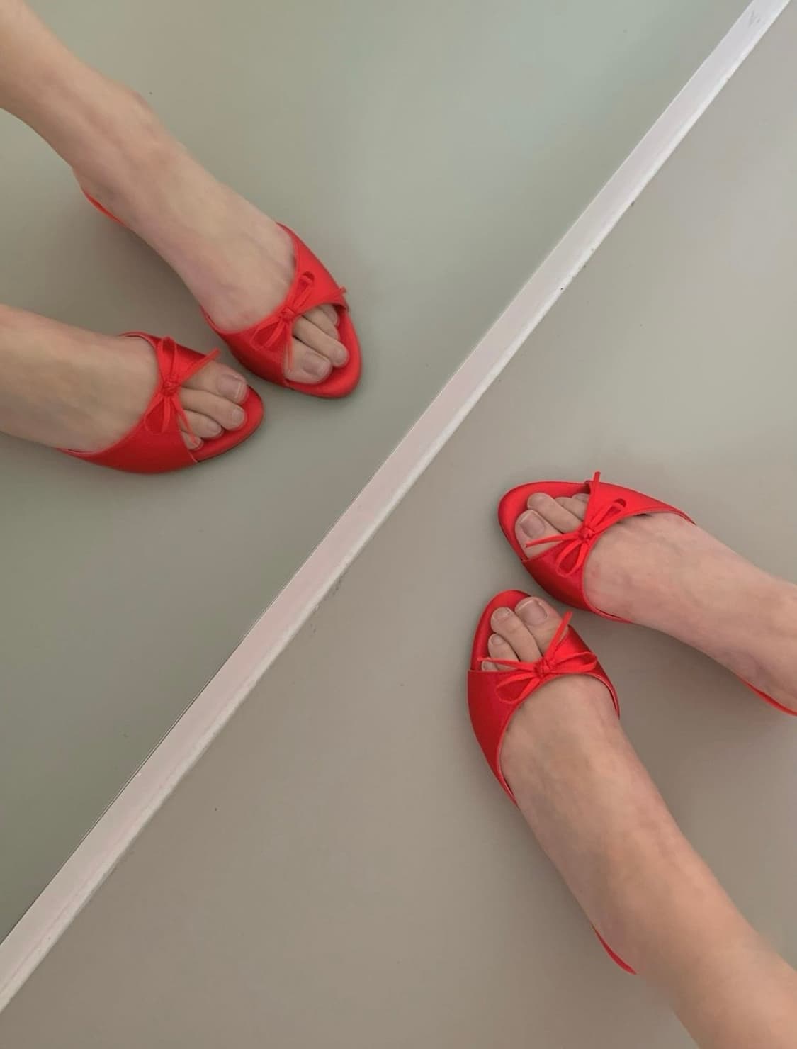 새틴 웨지 리본 뮬 슬리퍼 3cm (4color) 상품이미지6