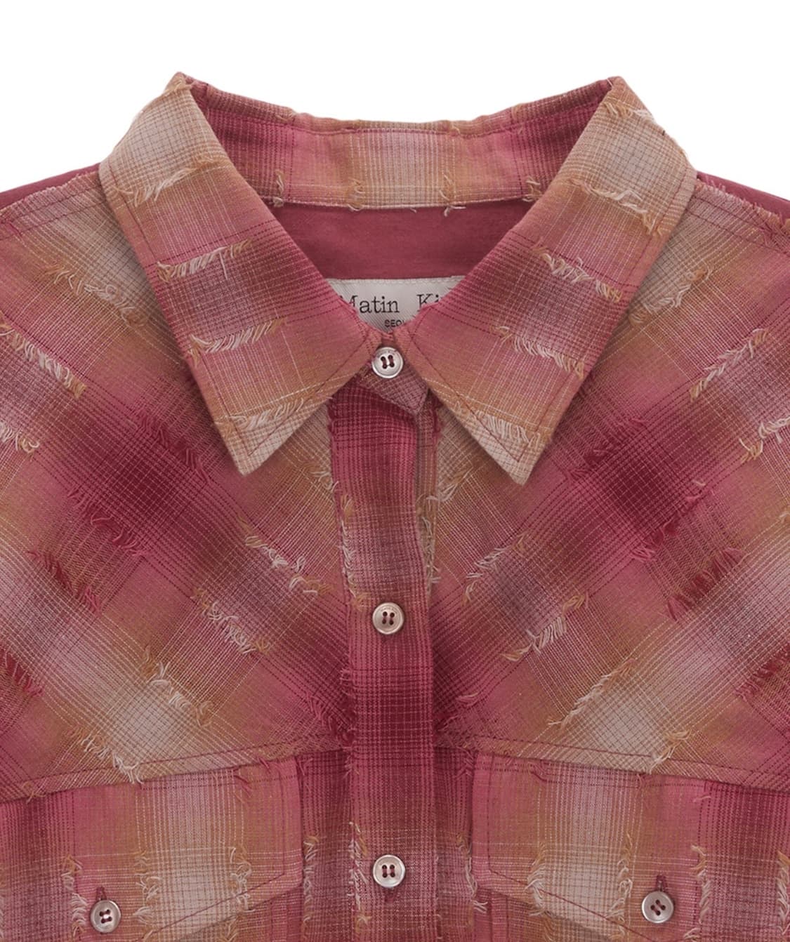 마뗑킴 아현 착용 셔츠 TWO POCKET CHECK SHIRT 상품이미지3