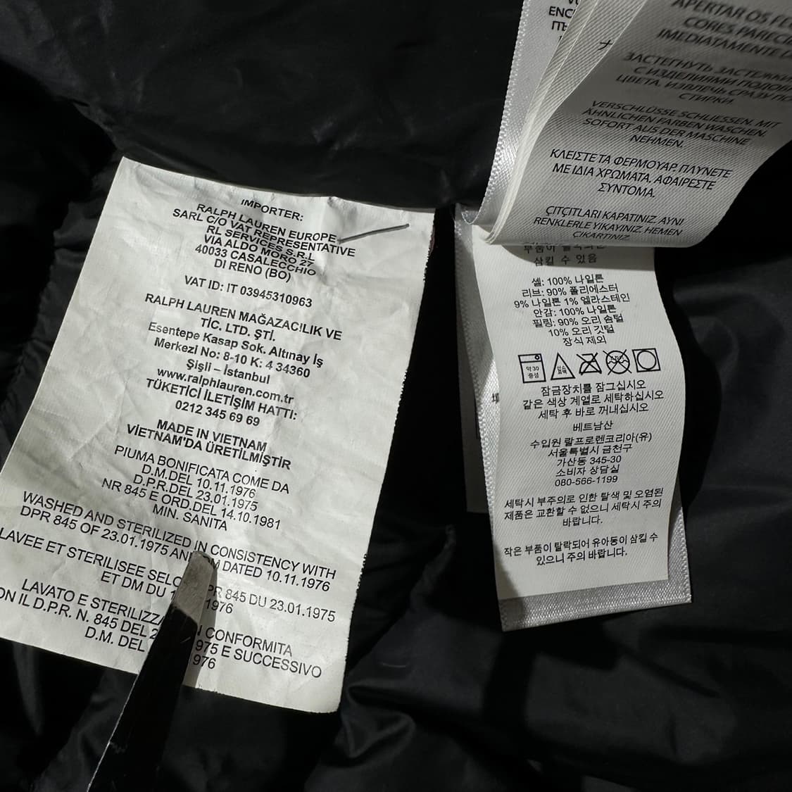 폴로 랄프로렌 덕다운 경량 패딩 블루종 자켓 블랙 상품이미지10