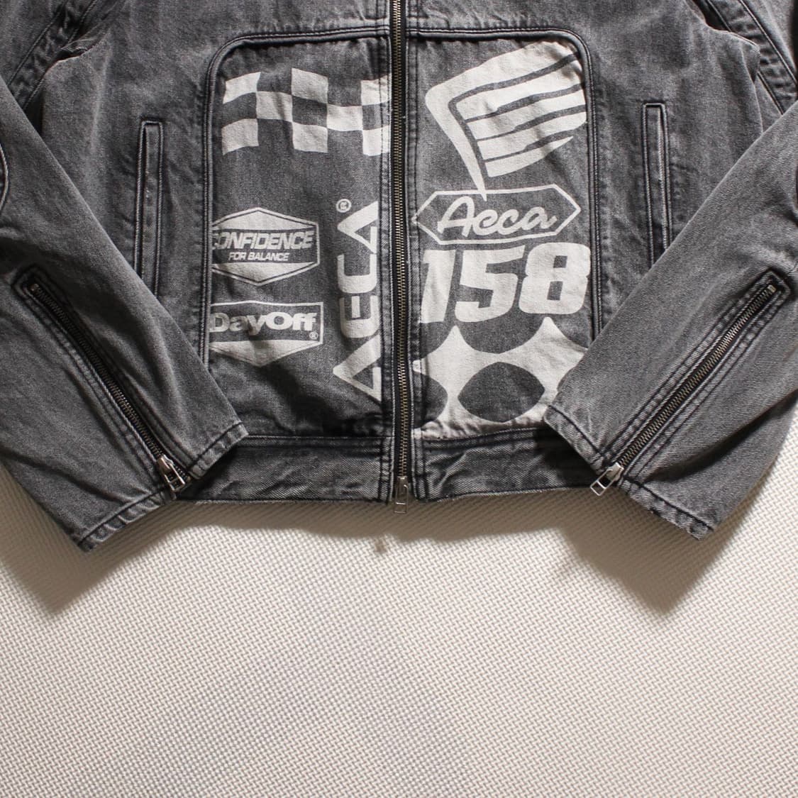 AECA WHITE 에이카 화이트 레이싱 데님 자켓 상품이미지4