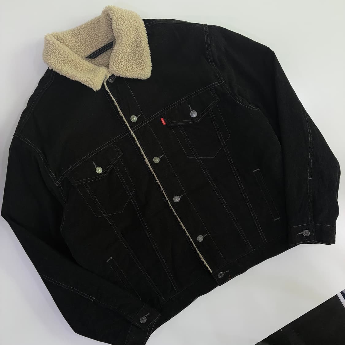 Levi's 리바이스USA 블랙 코듀로이 쉐르파 레드탭 자켓 상품이미지2