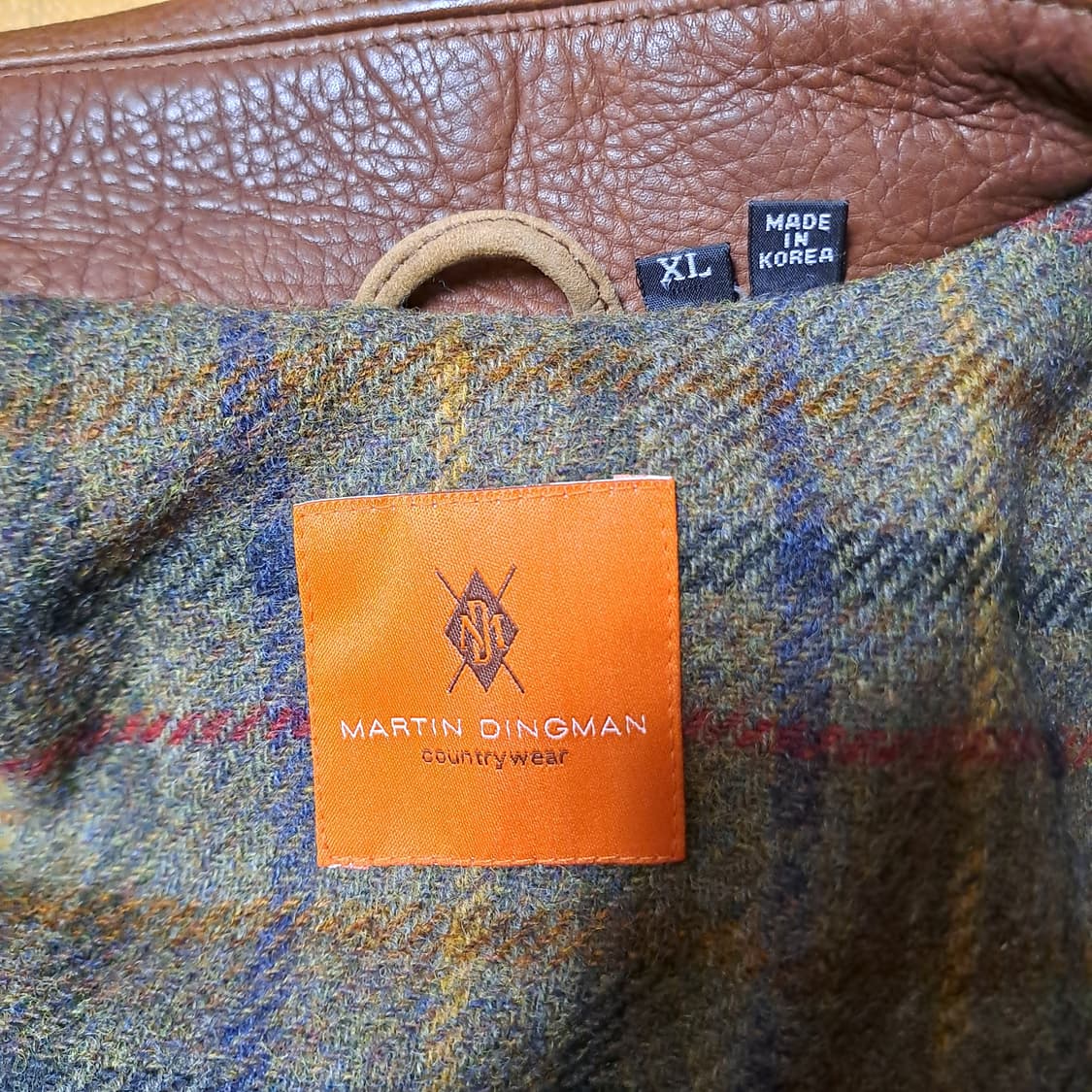 (택포) 시어링 가죽 퀼팅 자켓 잉글랜드 트위드 원단 120 B478 상품이미지10