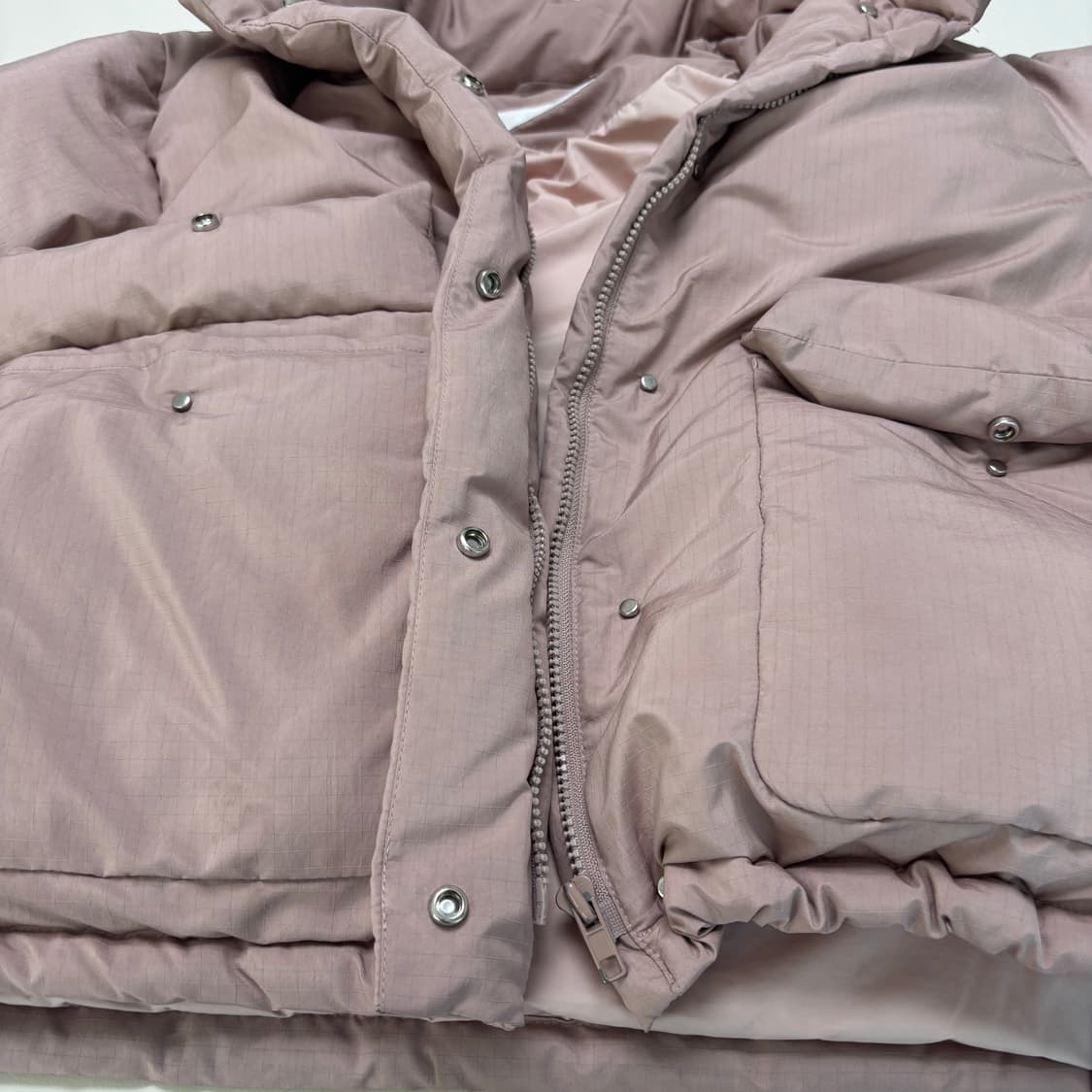 비이커 다운푸퍼 숏패딩 베이지핑크 0사이즈 상품이미지4