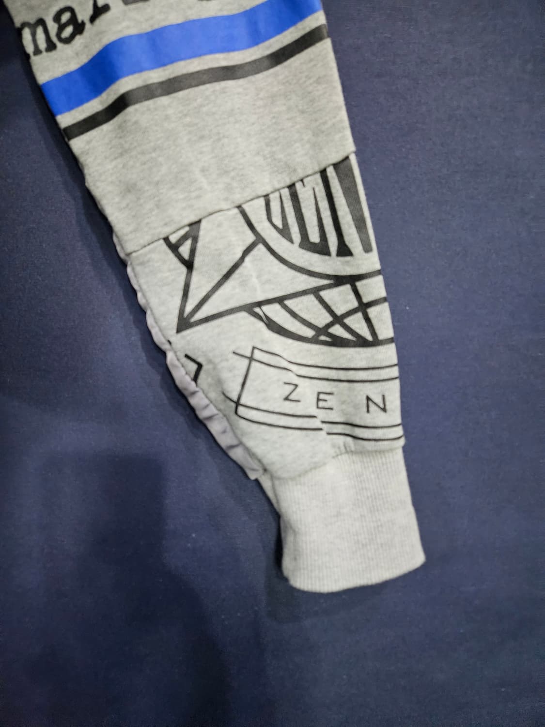 젠사이 배색 남녀겸용 오버핏 90~95 카라 긴팔티셔츠  상품이미지6