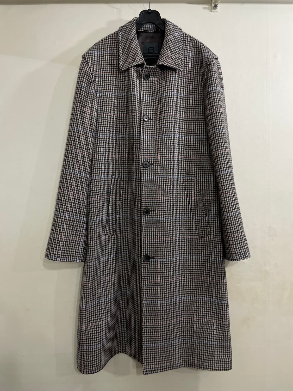 8 by YOOX 이태리제 하운드투스 체크 울 카코트 상품이미지1