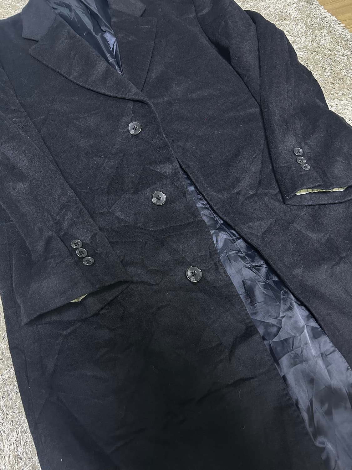 일본판 이태리100프로 캐시미어 검정색 코트 사이즈 110 상품이미지2