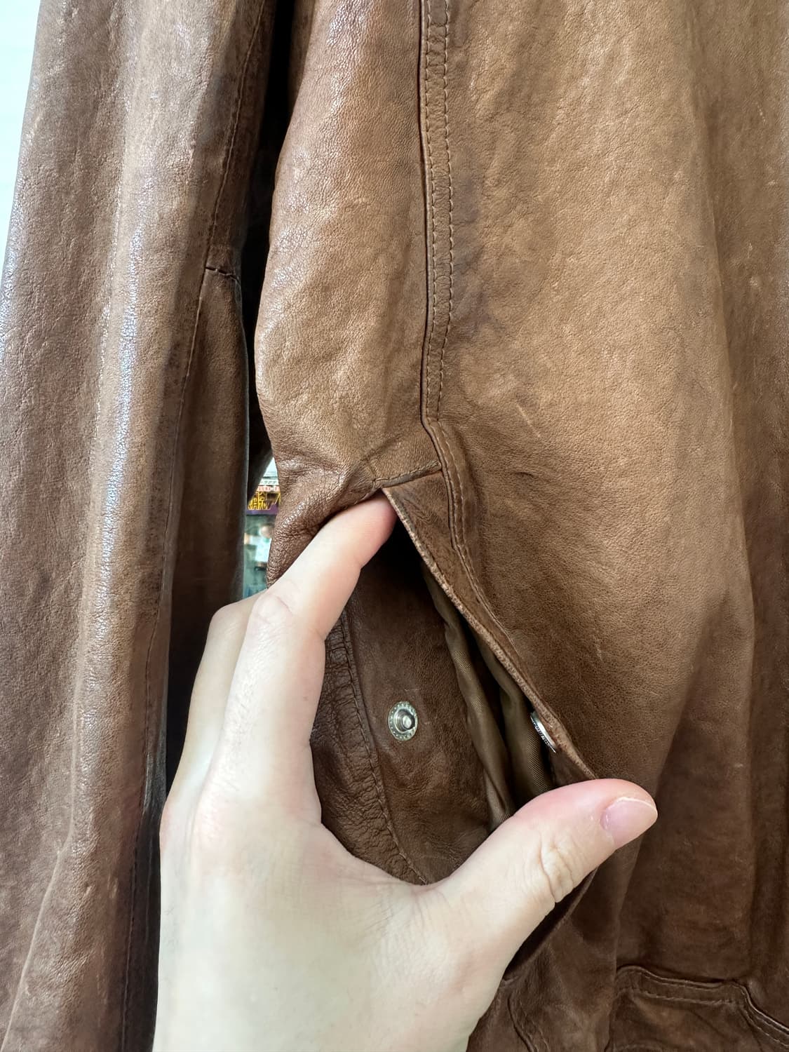 이태리 lambskin 싱글 집업 자켓 상품이미지5