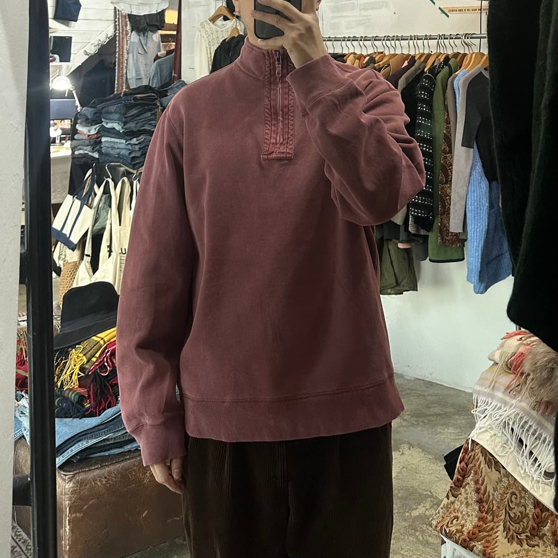 (착용컷) 에디바우어 하프 집업 폴라 티셔츠 (남성용 105) 상품이미지3