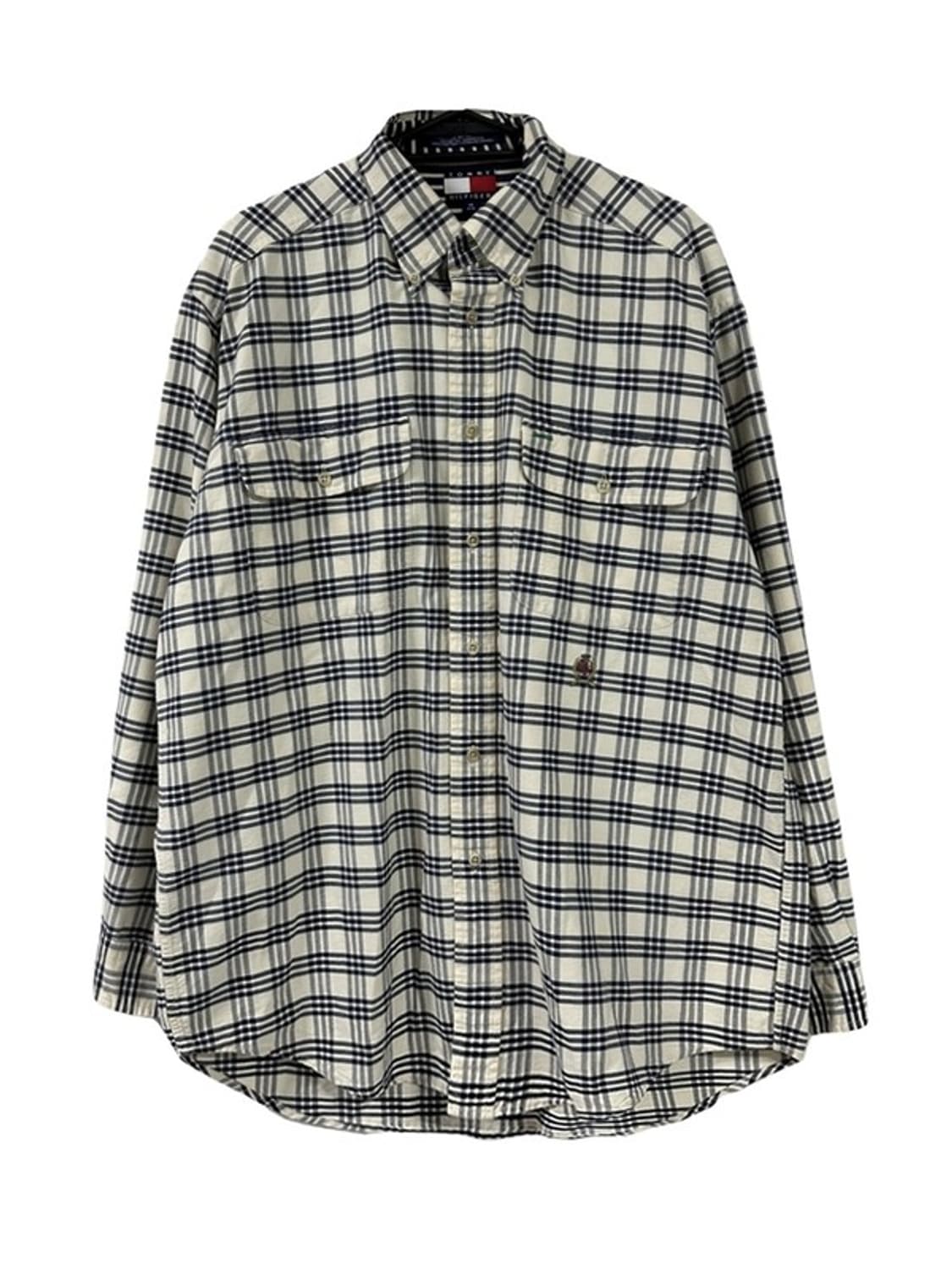 [M] TOMMY HILFIGER 타미 오리지널로고 빈티지 코튼체크셔츠 상품이미지1