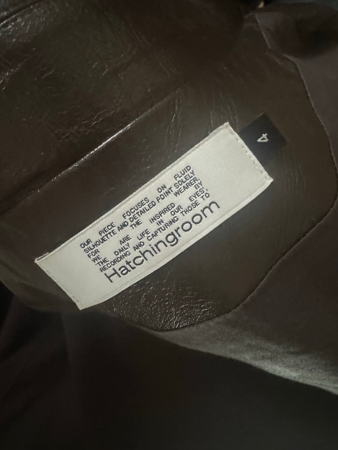 해칭룸 레더 자켓 4사이즈 브라운  상품이미지2