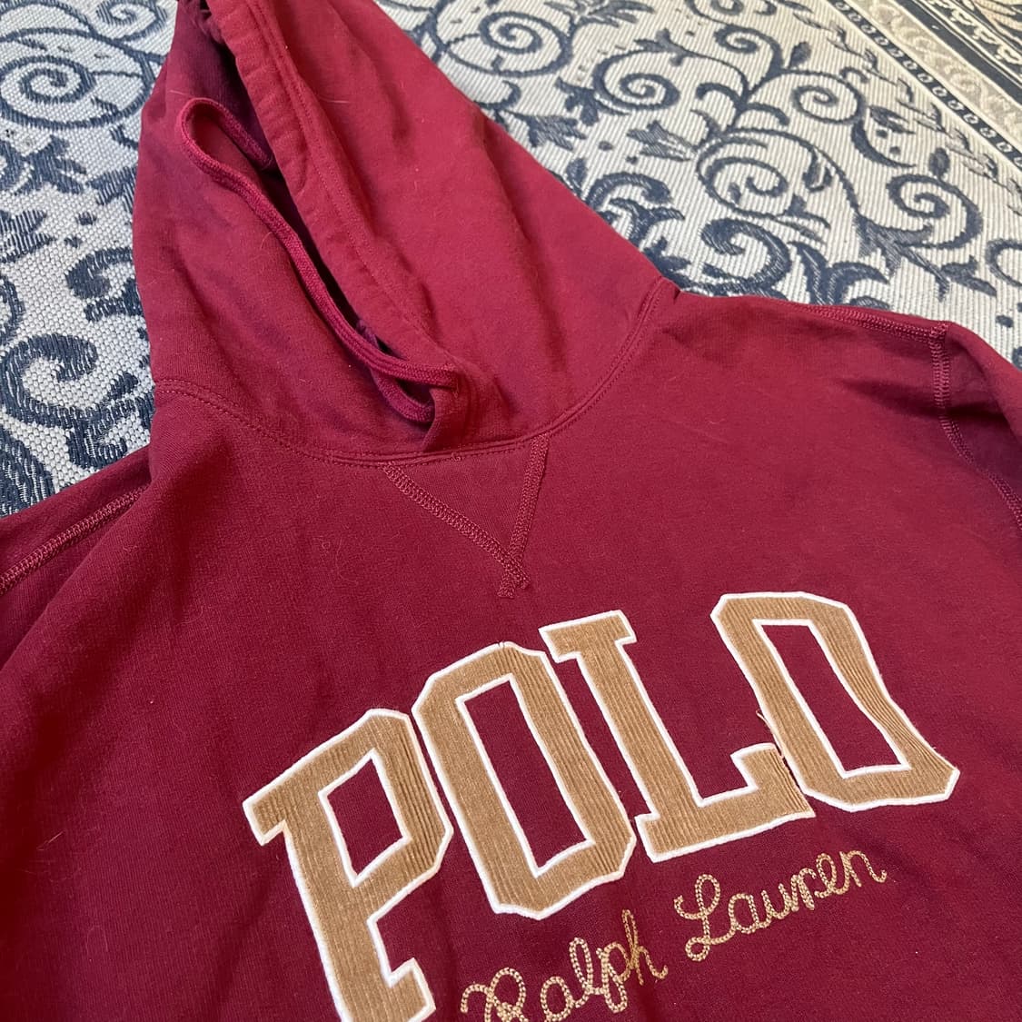 XL 폴로 버건디 후드티/W2303 상품이미지3