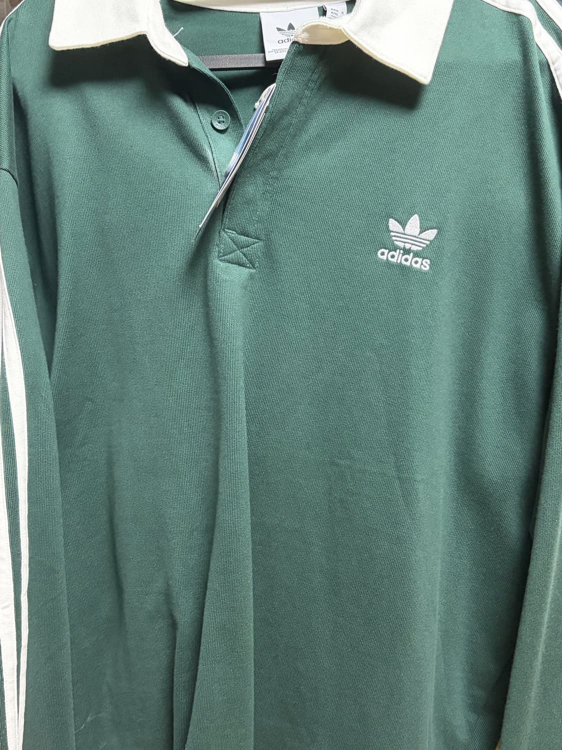 (새상품)아디다스 럭비 폴로셔츠 그린 2xl 상품이미지3
