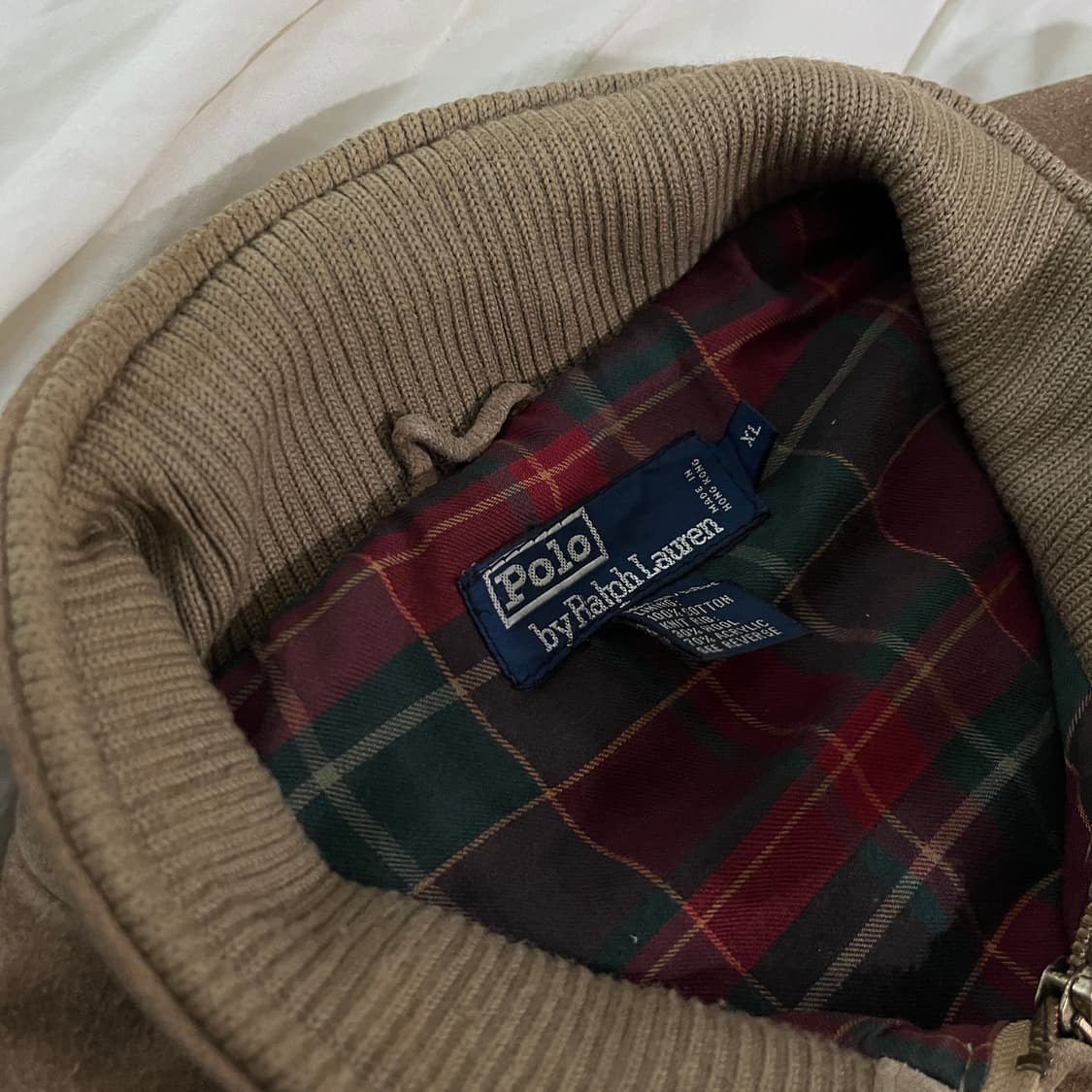 90s 폴로 스웨이드 헤링턴 자켓 XL 베이지 상품이미지7