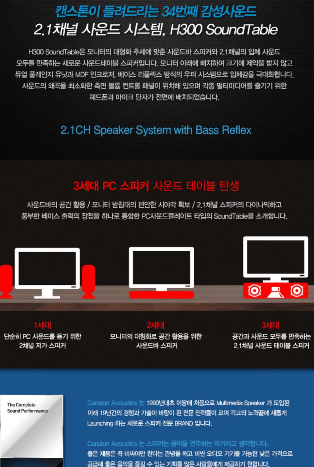 캔스톤(Canston) H300 SoundTable 2.1채널 스피커 상품이미지4