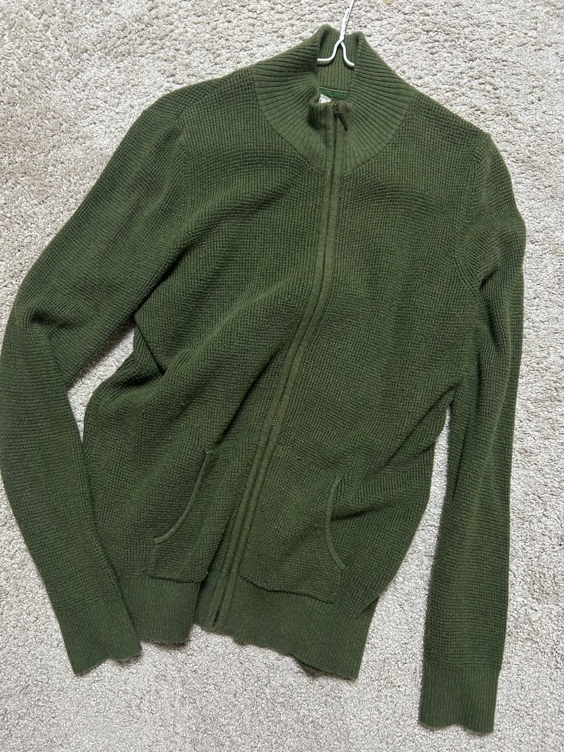 엘엘빈(L.L.BEAN) 카키 캐시미어, 코튼 하프집업 상품이미지1