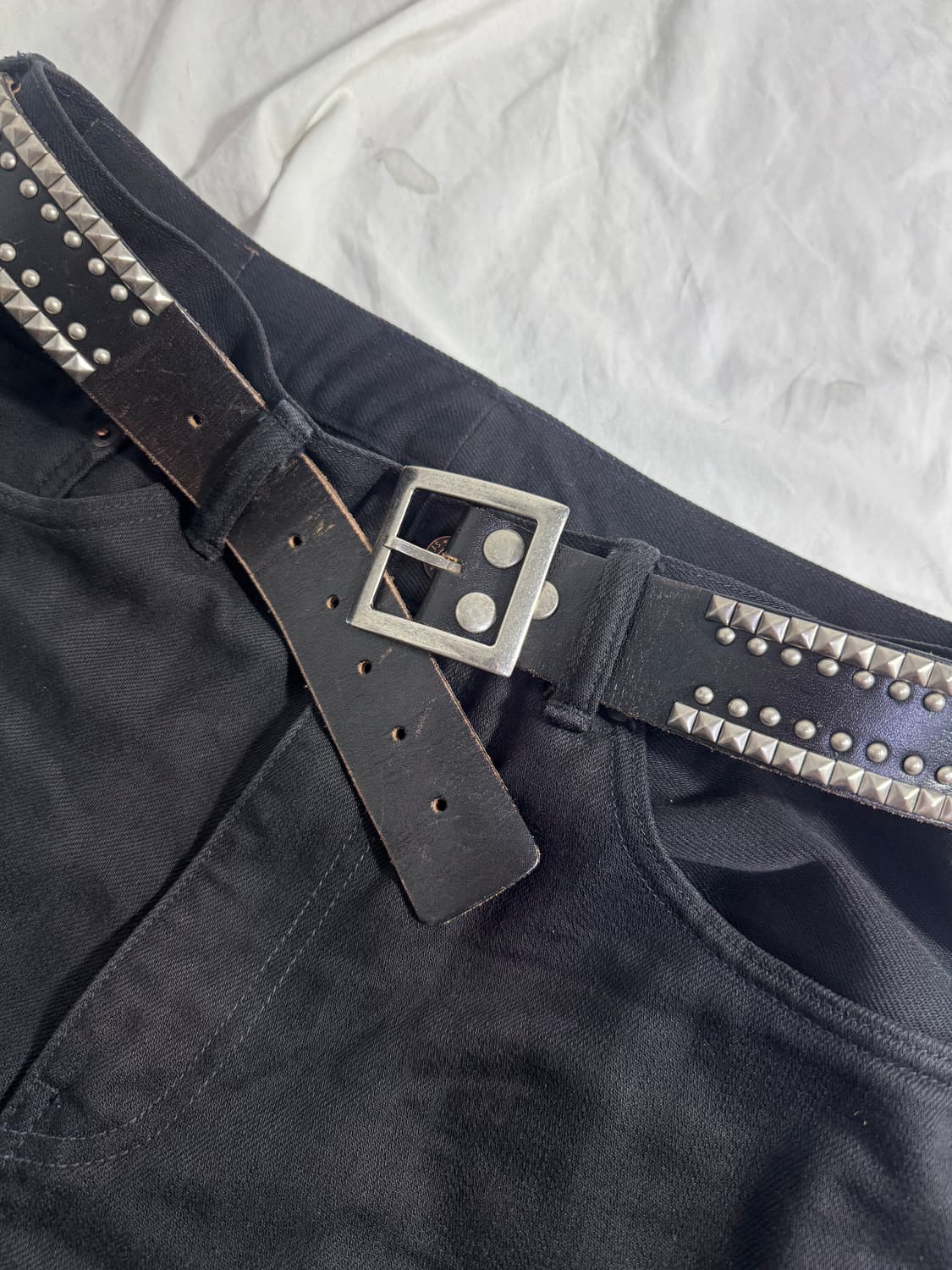 Lowrys farm 스터드 레더 벨트 펑크 상품이미지4