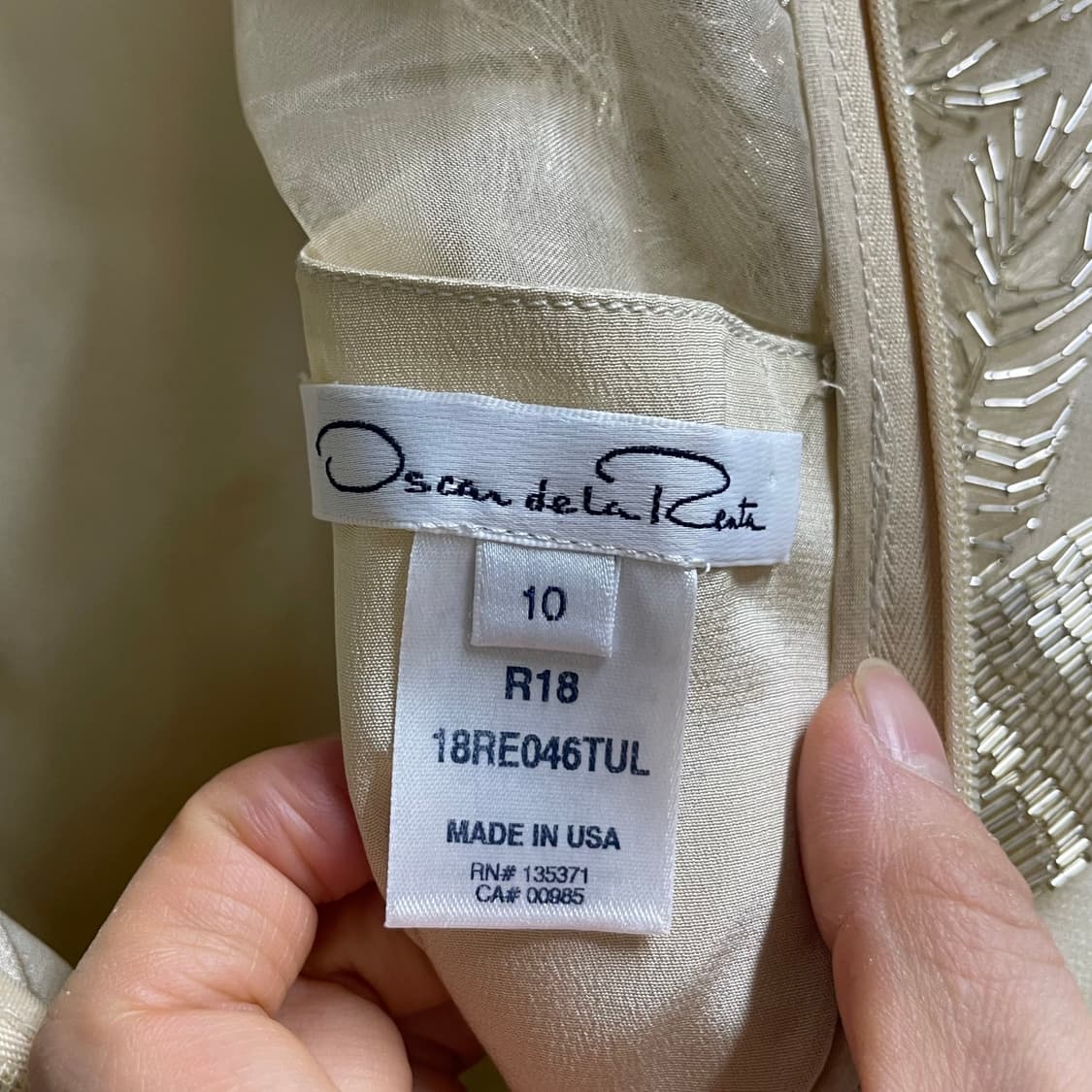 Oscar de la Renta 오스카 드 라 렌타 골드 비즈 드레스  상품이미지7