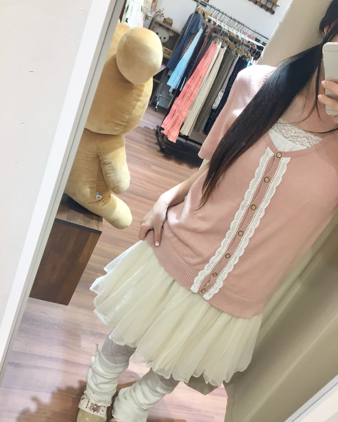 로맨틱갸루 코랄핑크 가디건 🍑🧁 상품이미지2