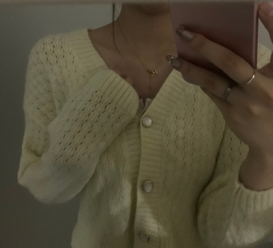 아이보리 금장 가디건 🌷 상품이미지1