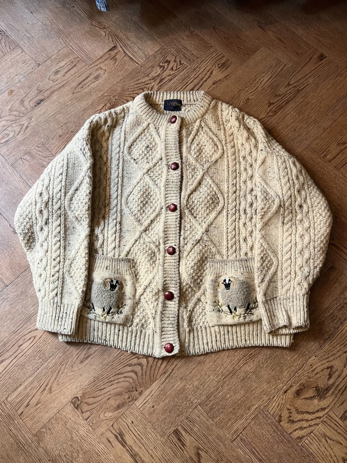 [XL]90's 유로 빈티지 보카시 피셔맨 스웨터 가디건 상품이미지1