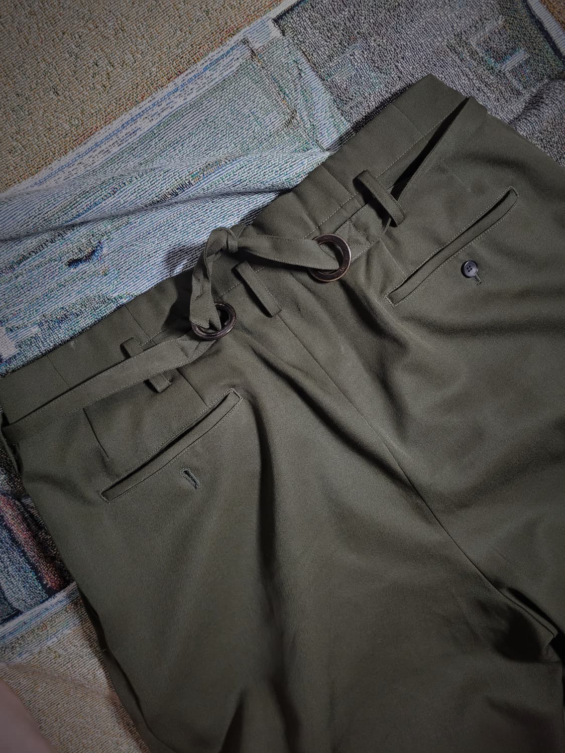 소시오츠키 링 벨티드 울 팬츠 상품이미지5