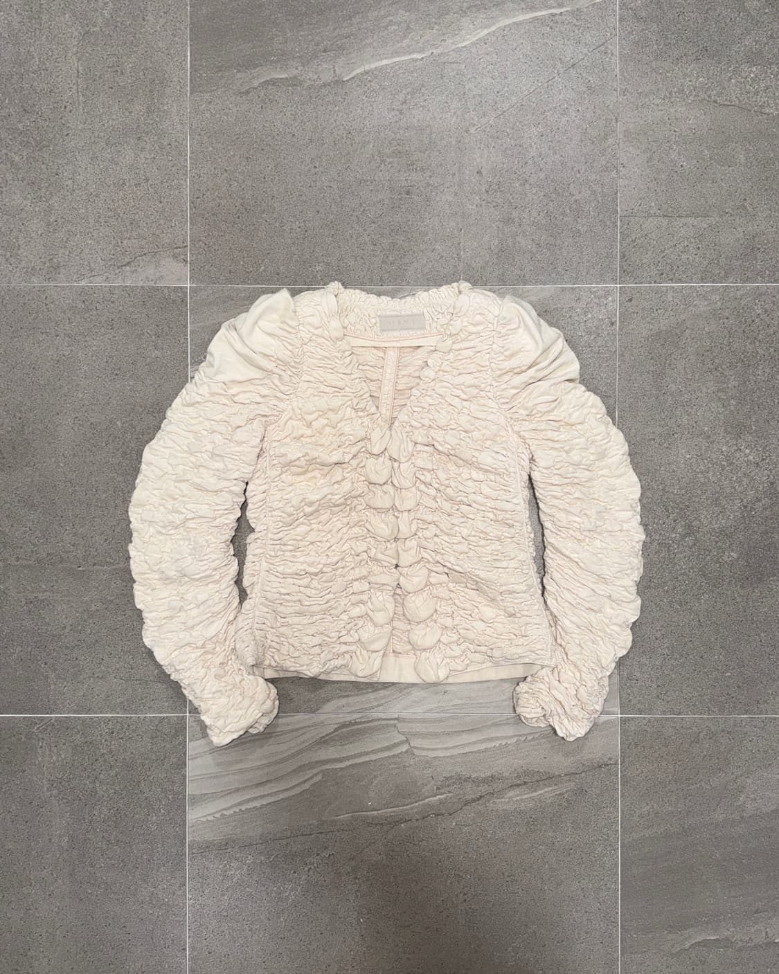 MINE ivory suede draped shirring jacket  상품이미지1