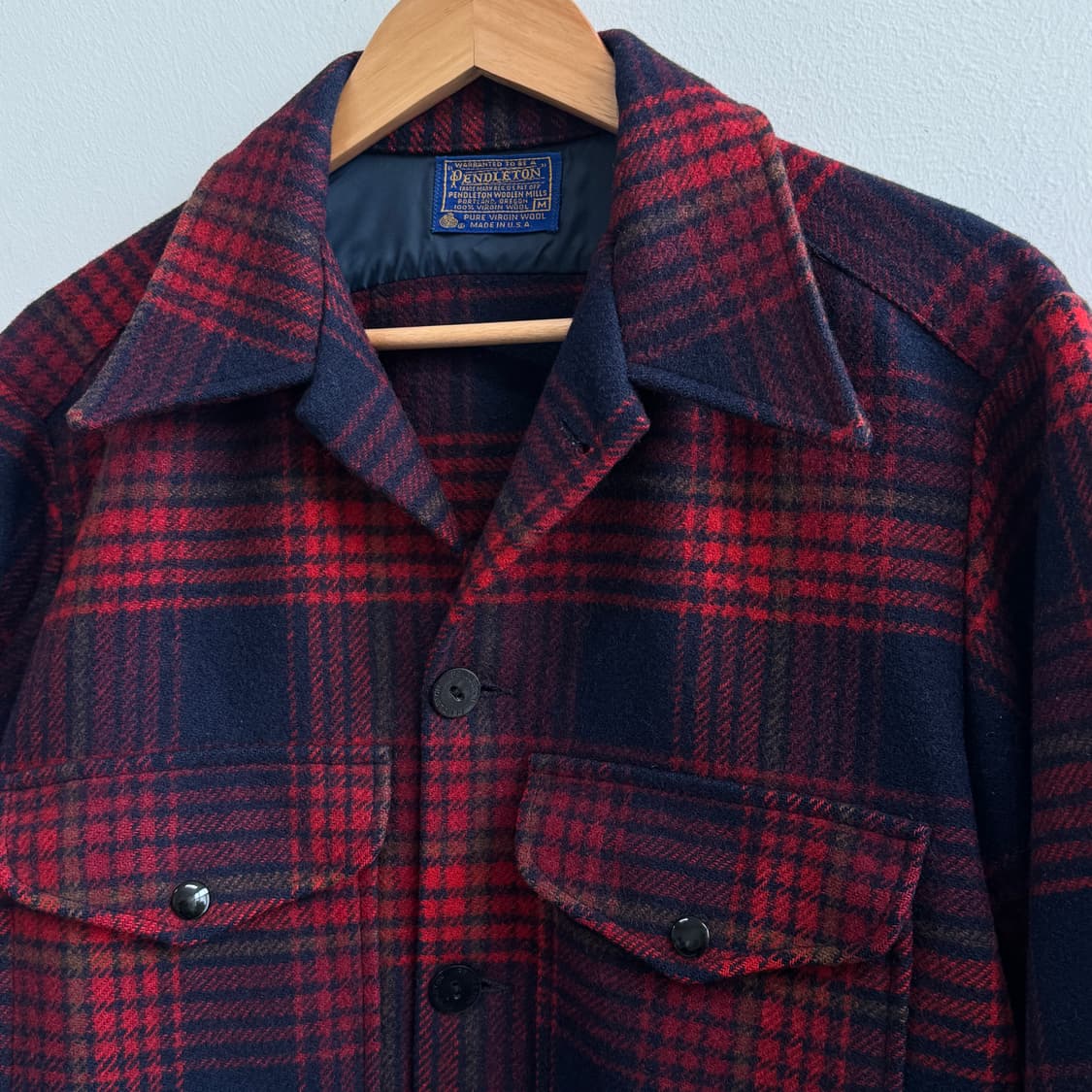 Pendleton 펜들턴  체크 울 셔츠 자켓 M / 100% Vi 상품이미지3