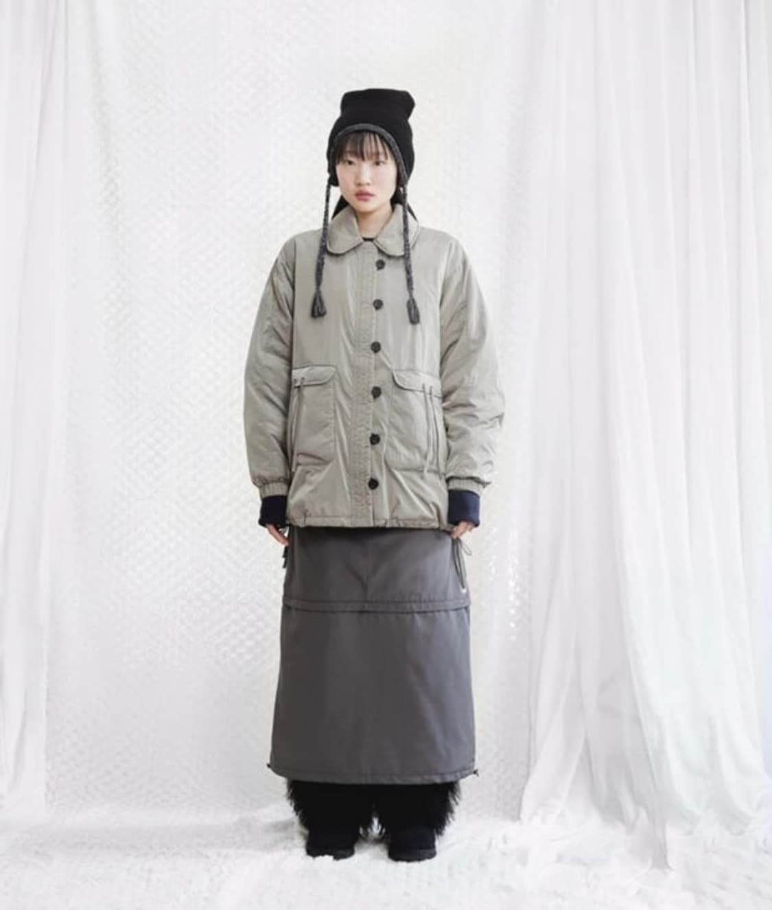 코이세이오 라운드카라 봄버자켓 베이지 상품이미지2