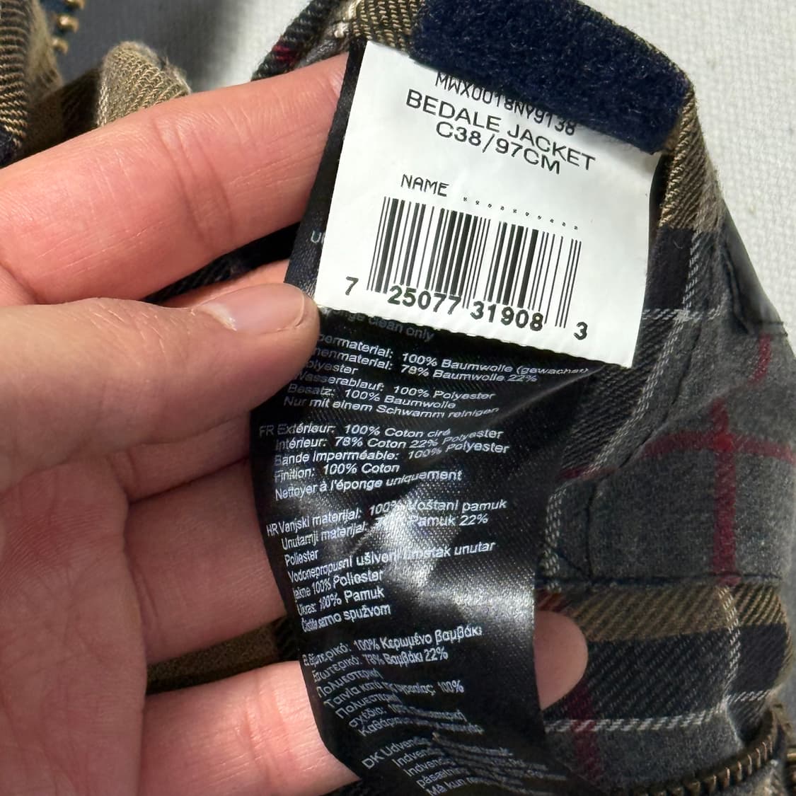 L 바버 코듀로이 카라 네이비 비데일 자켓 상품이미지6