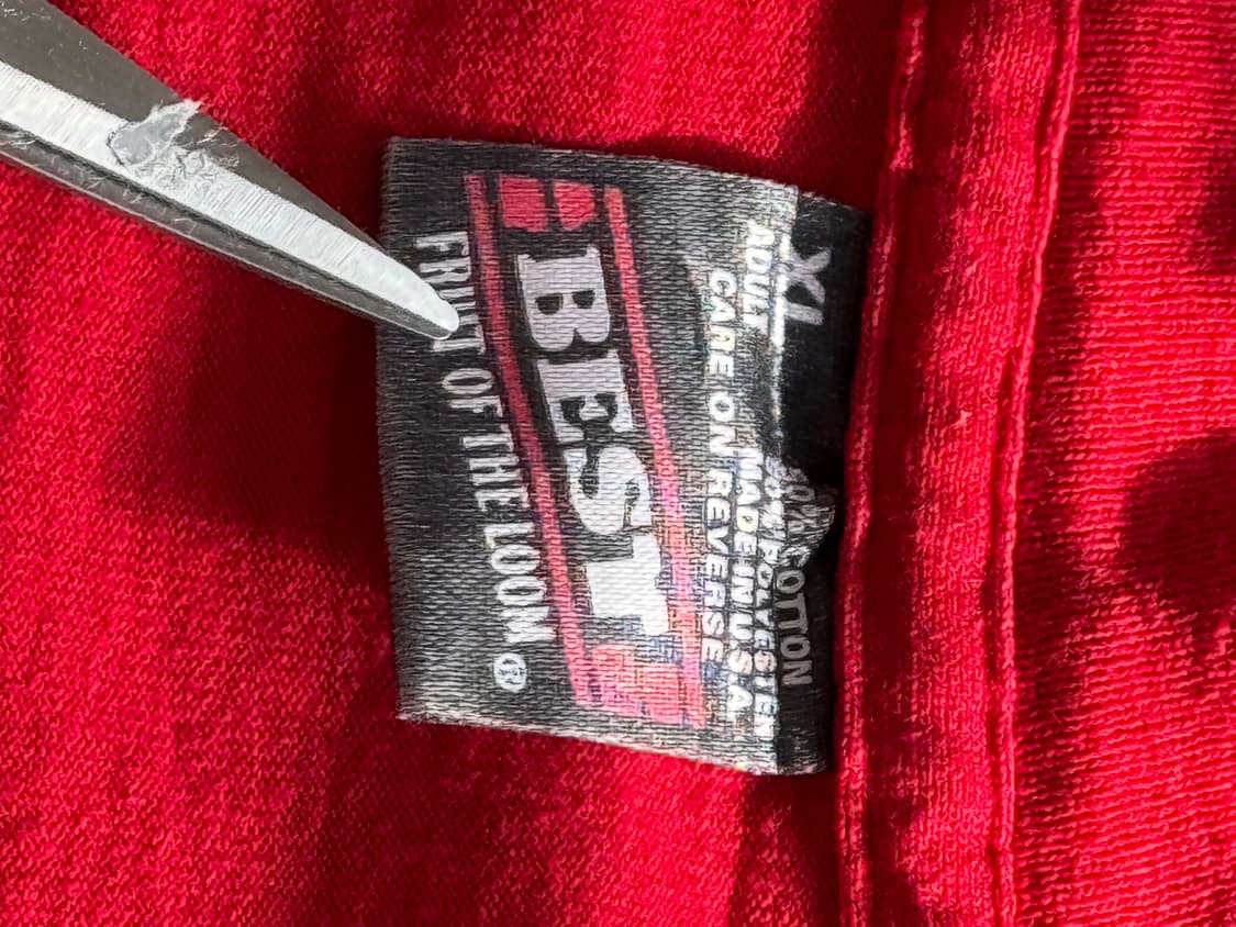 90s 프루트 오브 더 룸 '음양 & 발바닥' 그래픽 티셔츠 (XL) 상품이미지5