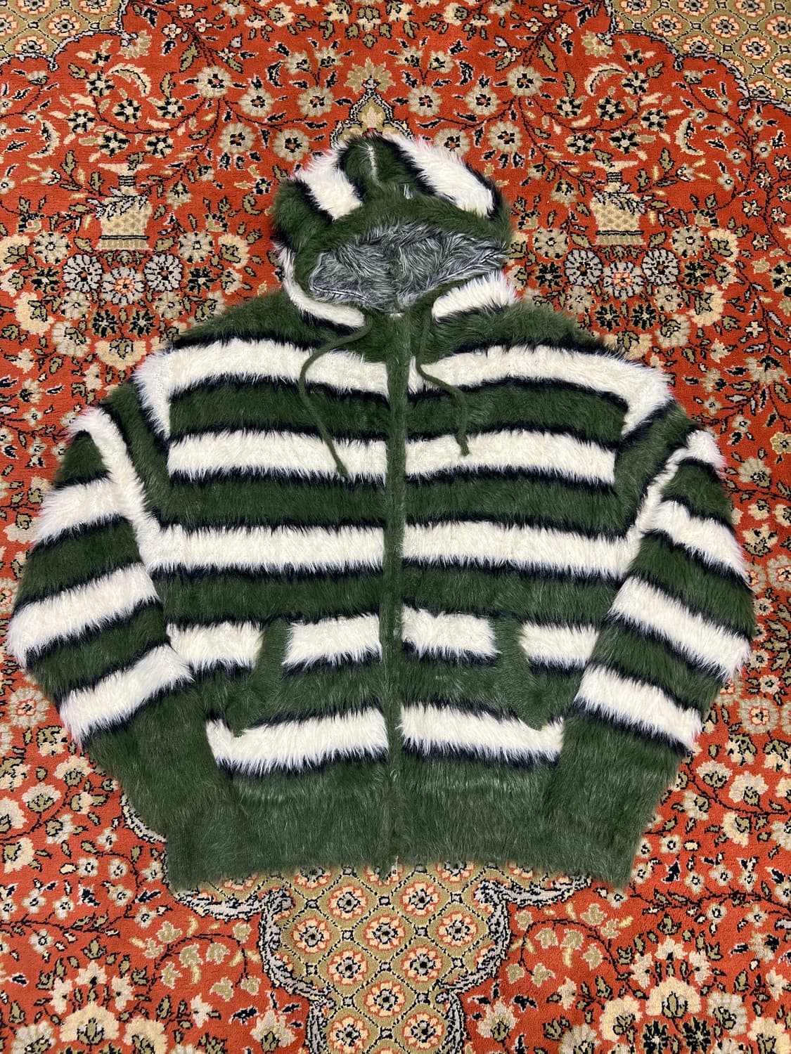 [FREE] 할리우드 그린 체크 퍼 투웨이 후드 집업 상품이미지1