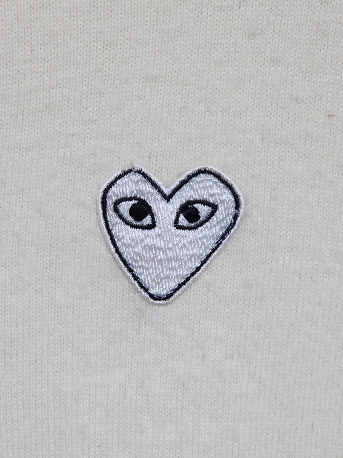 (정품) 꼼데가르송 가디건 아이보리 화이트 와펜 AZ N065  상품이미지4