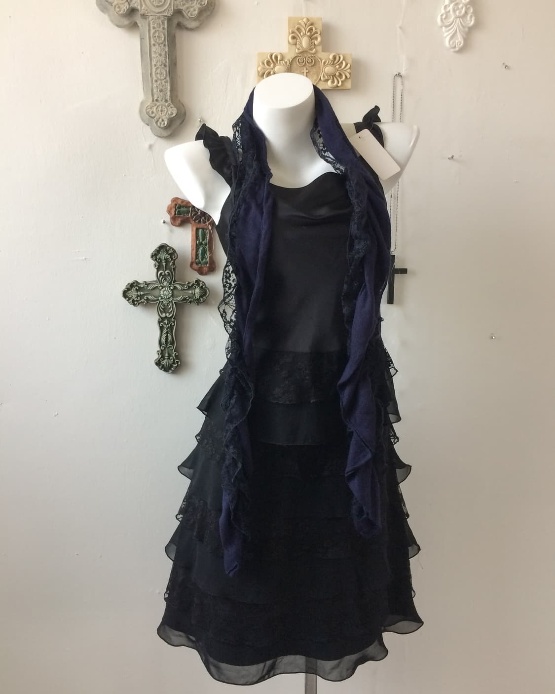 lace trimming shirring scarf 상품이미지4