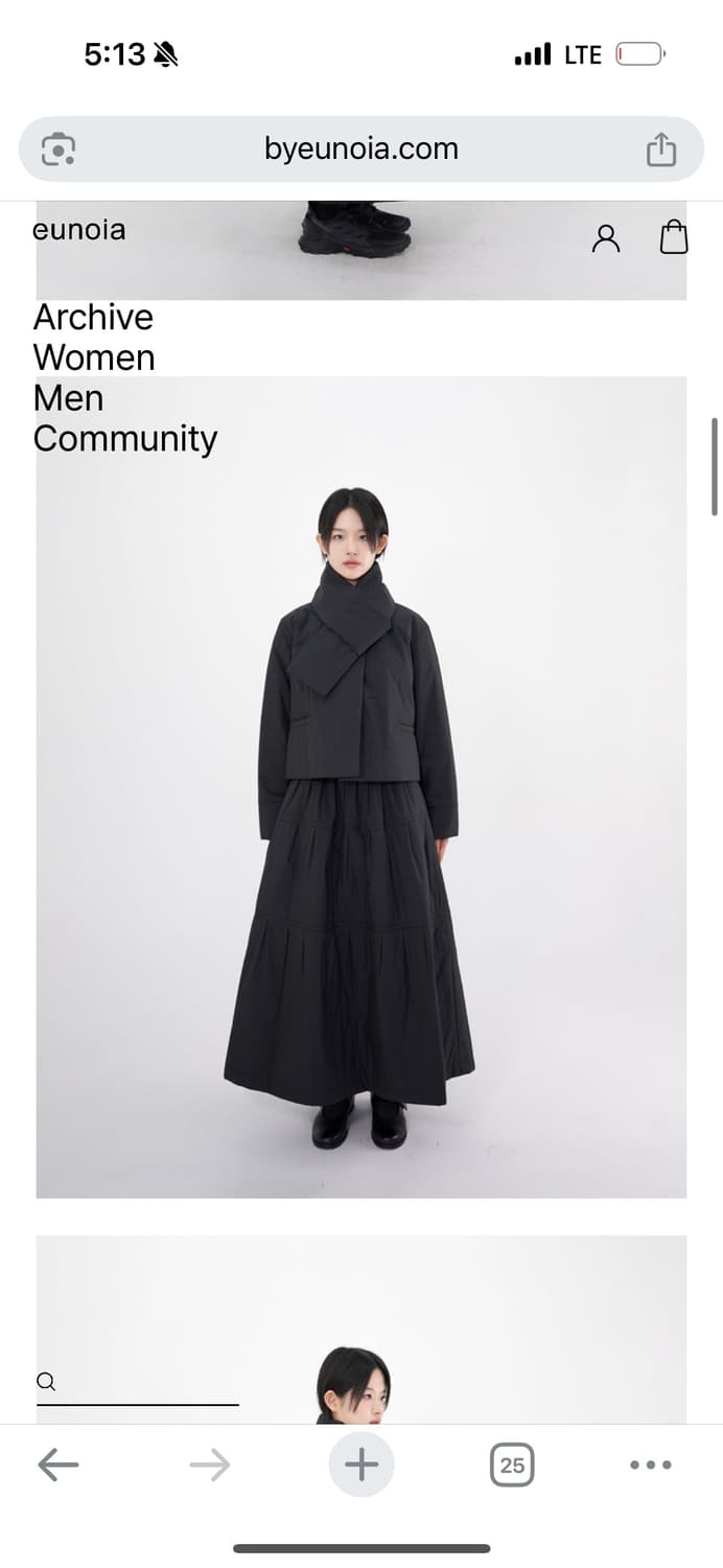 유노이아 릴리 패딩 스커트 블랙m 상품이미지4