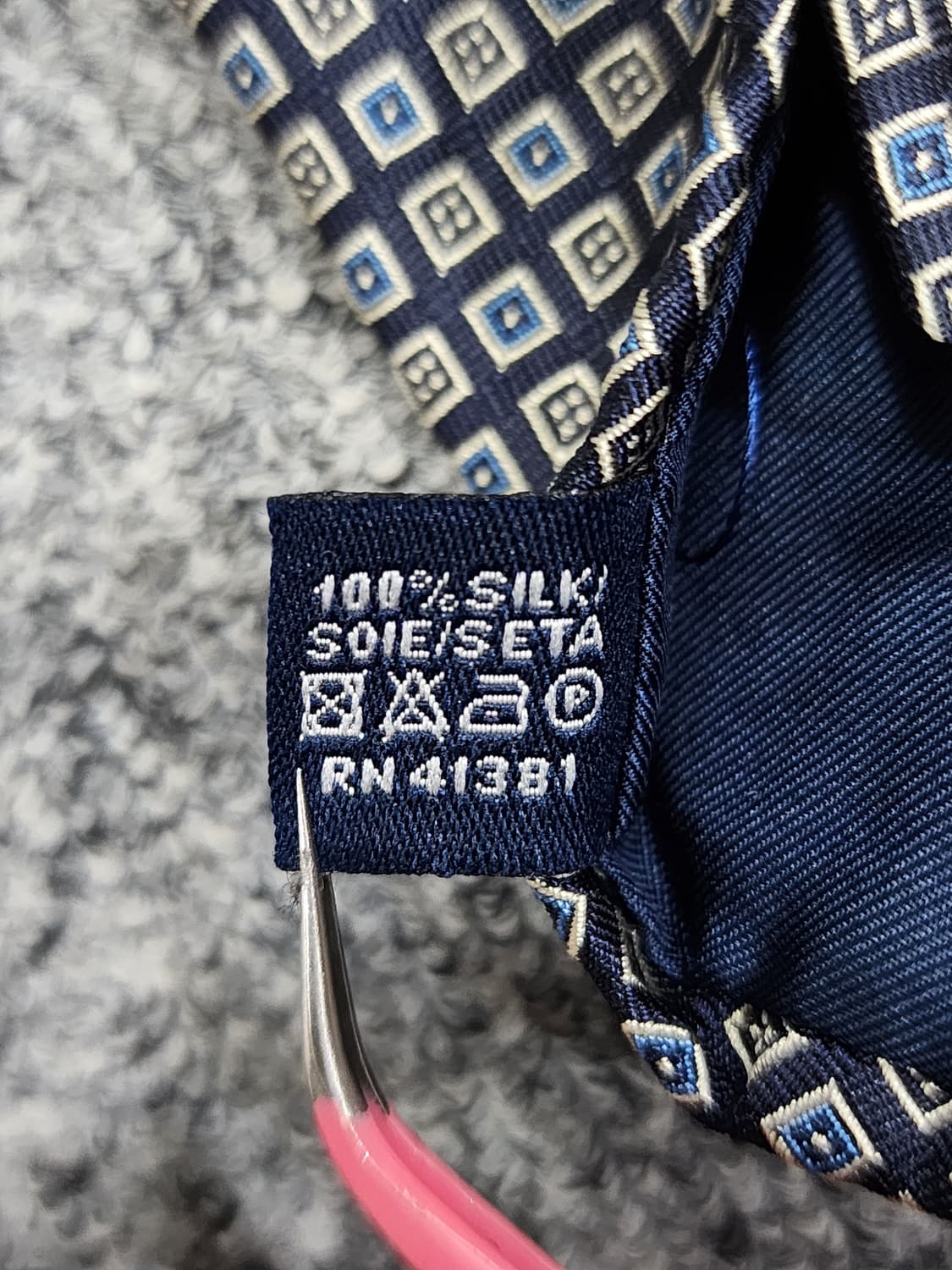 빈티지 폴로 랄프로렌 메이드인 이탈리아 패턴 실크 넥타이 상품이미지6