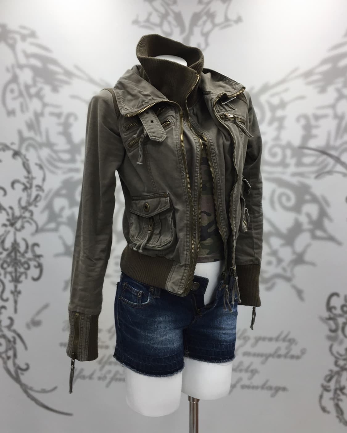 Y2K double zip grunge jacket 상품이미지1