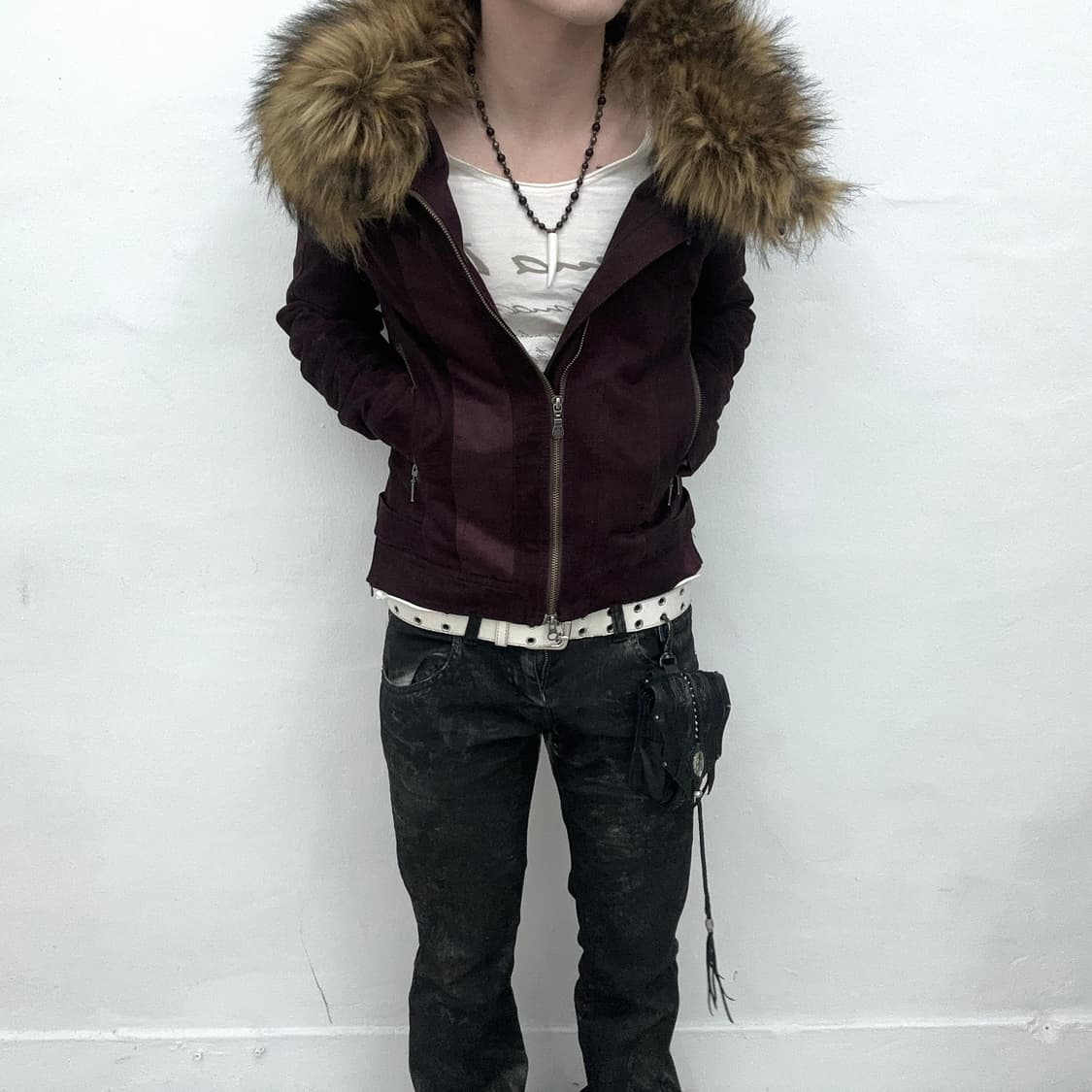 Tornado mart burgundy fur jacket 상품이미지3