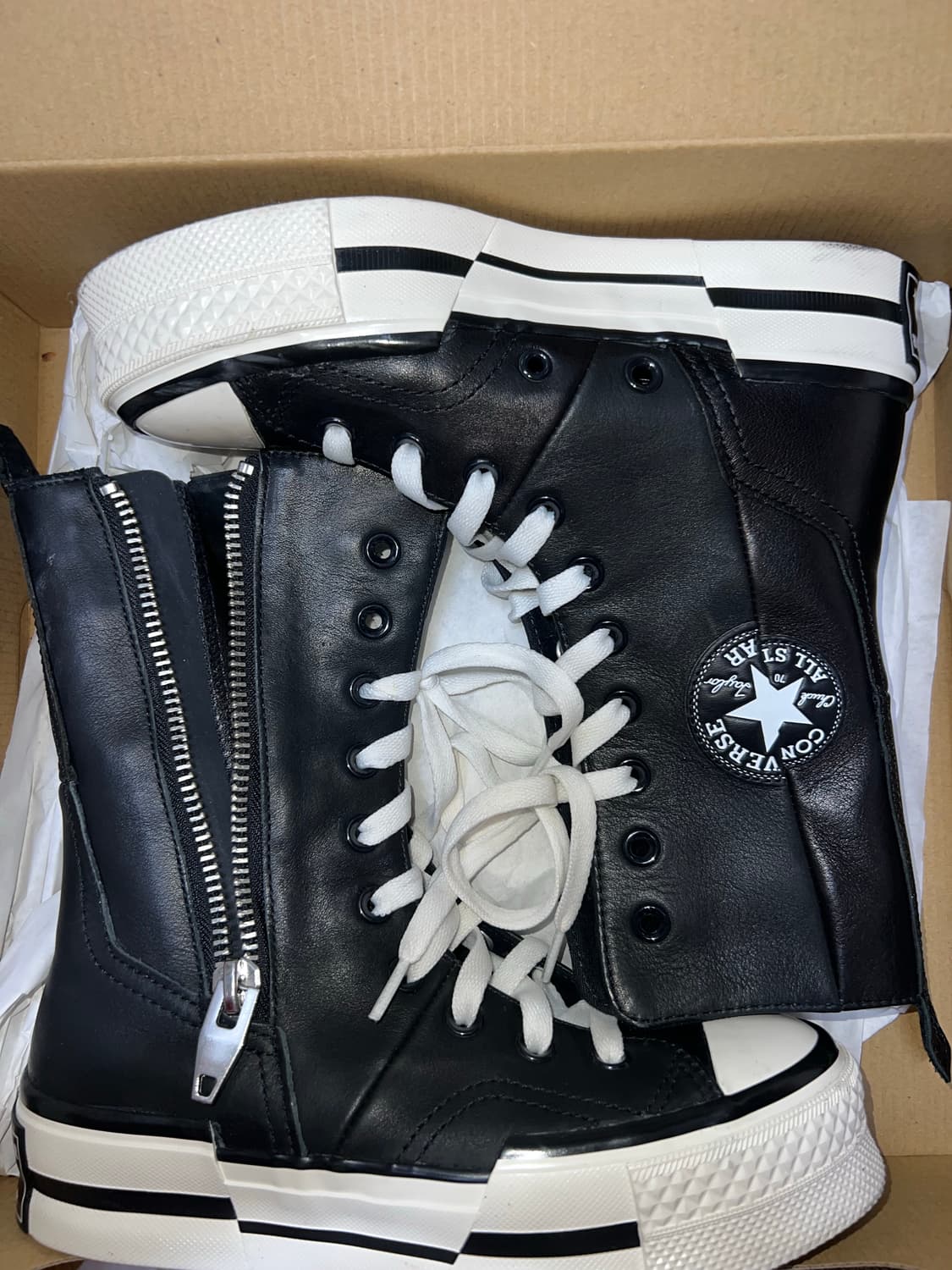 컨버스 척70 엑스하이 레더 블랙 225 상품이미지2