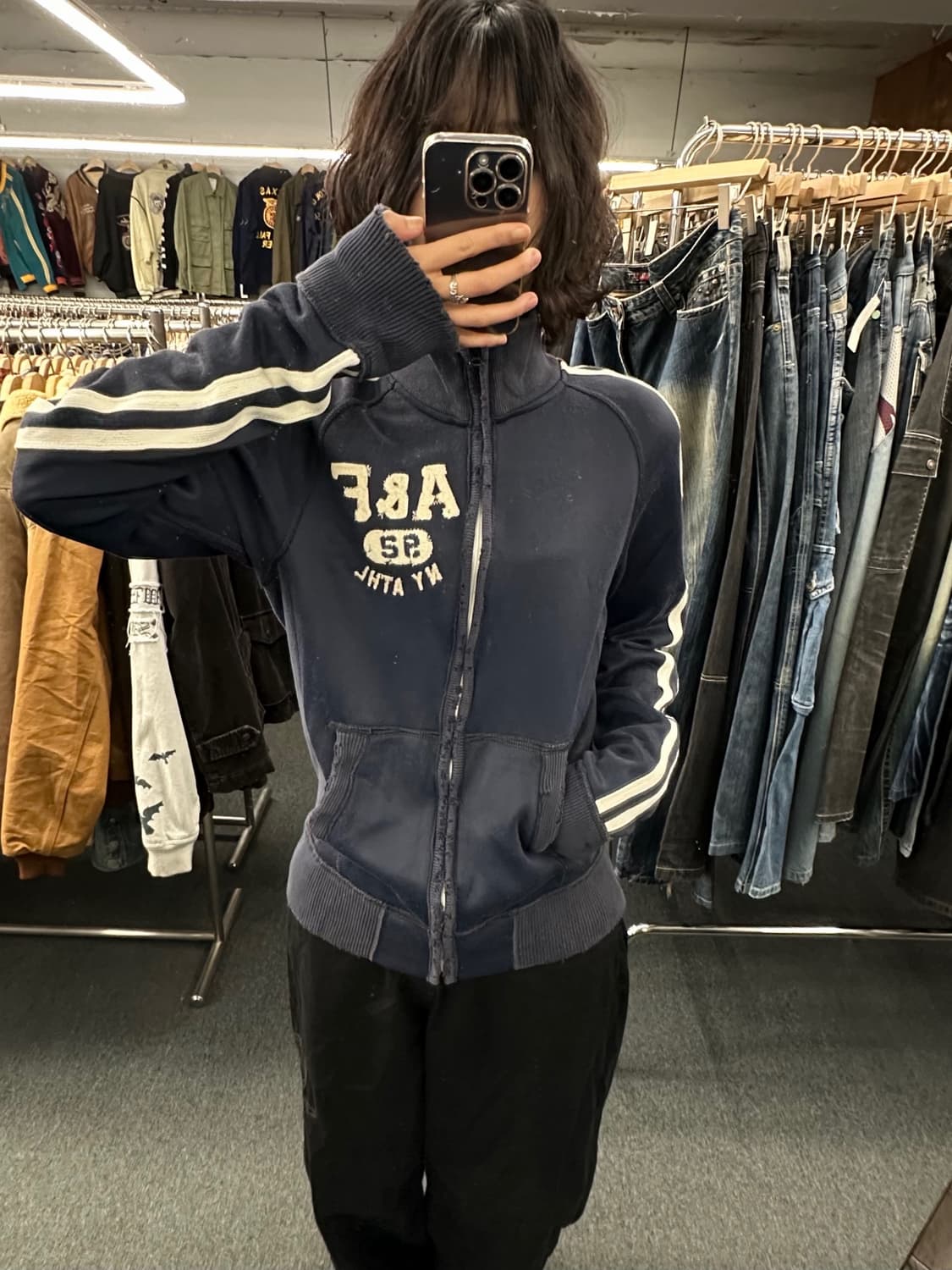 M)아베크롬비 빈티지 데미지 코튼 져지 집업자켓 상품이미지1