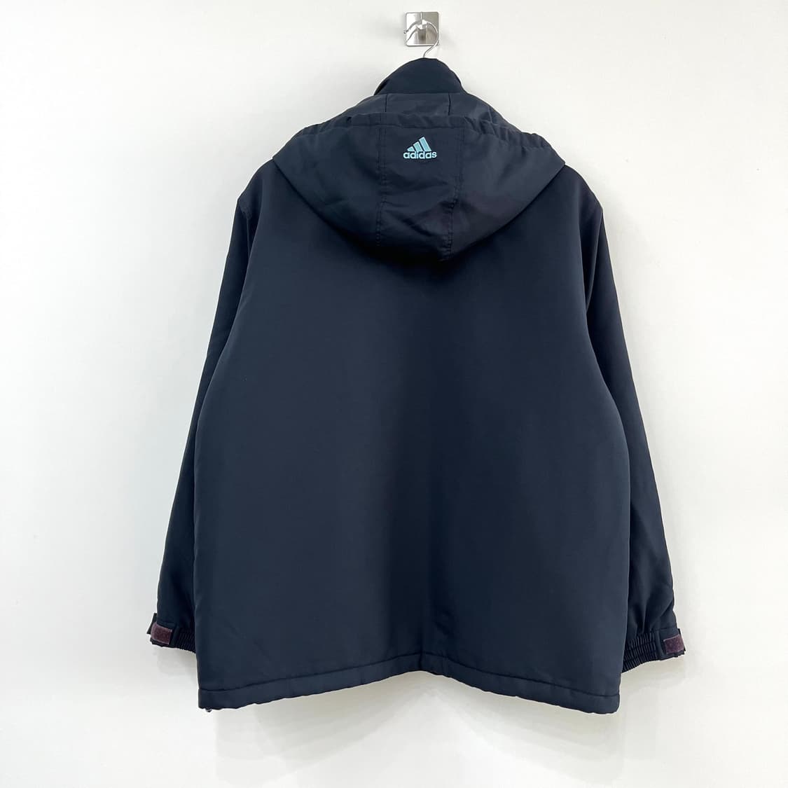 아디다스 하늘색 삼선 네이비 패딩 수트 자켓 상품이미지3