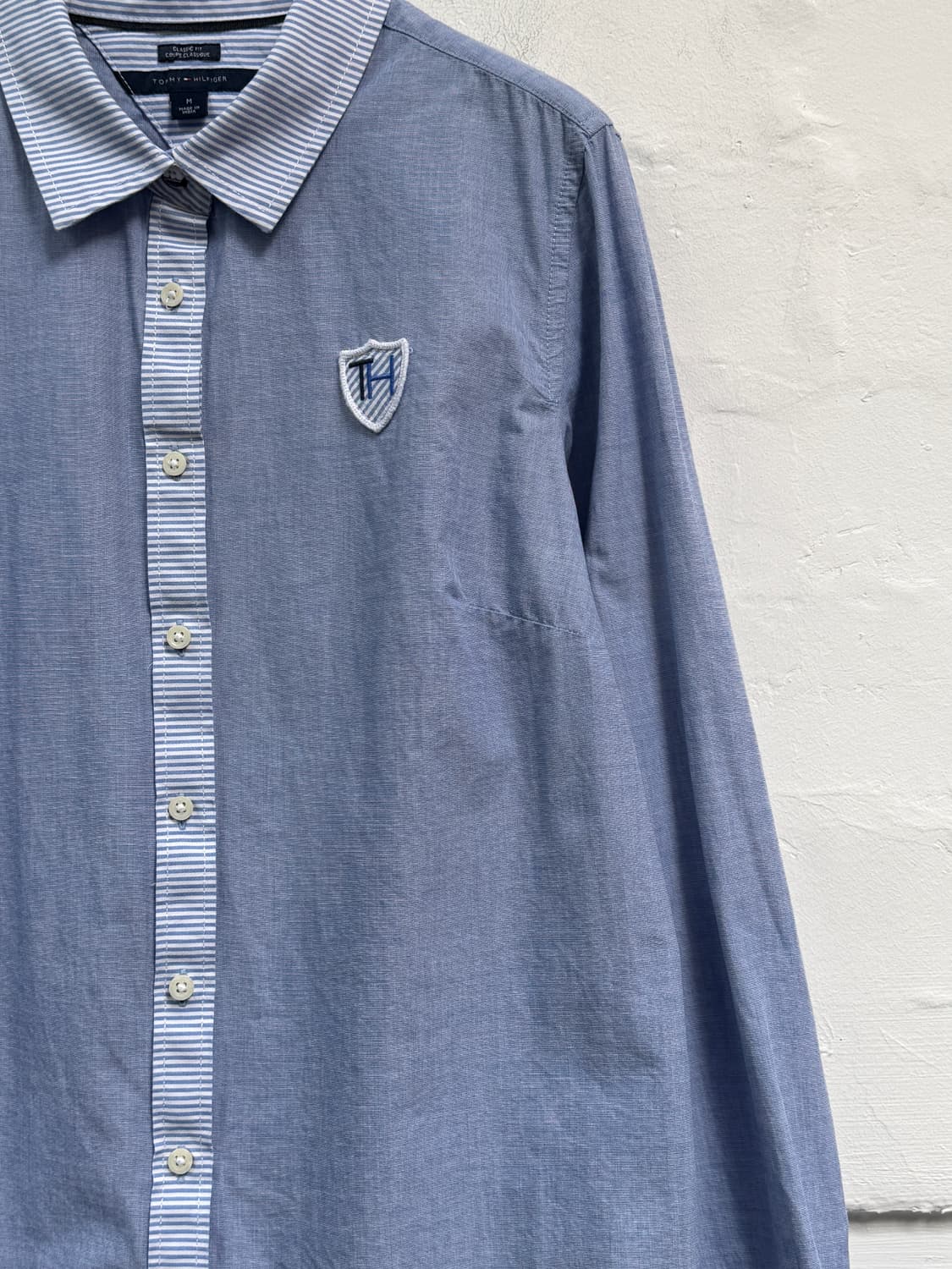 Tommy Hilfiger 블루 스트라이프 셔츠 우먼 M 상품이미지3