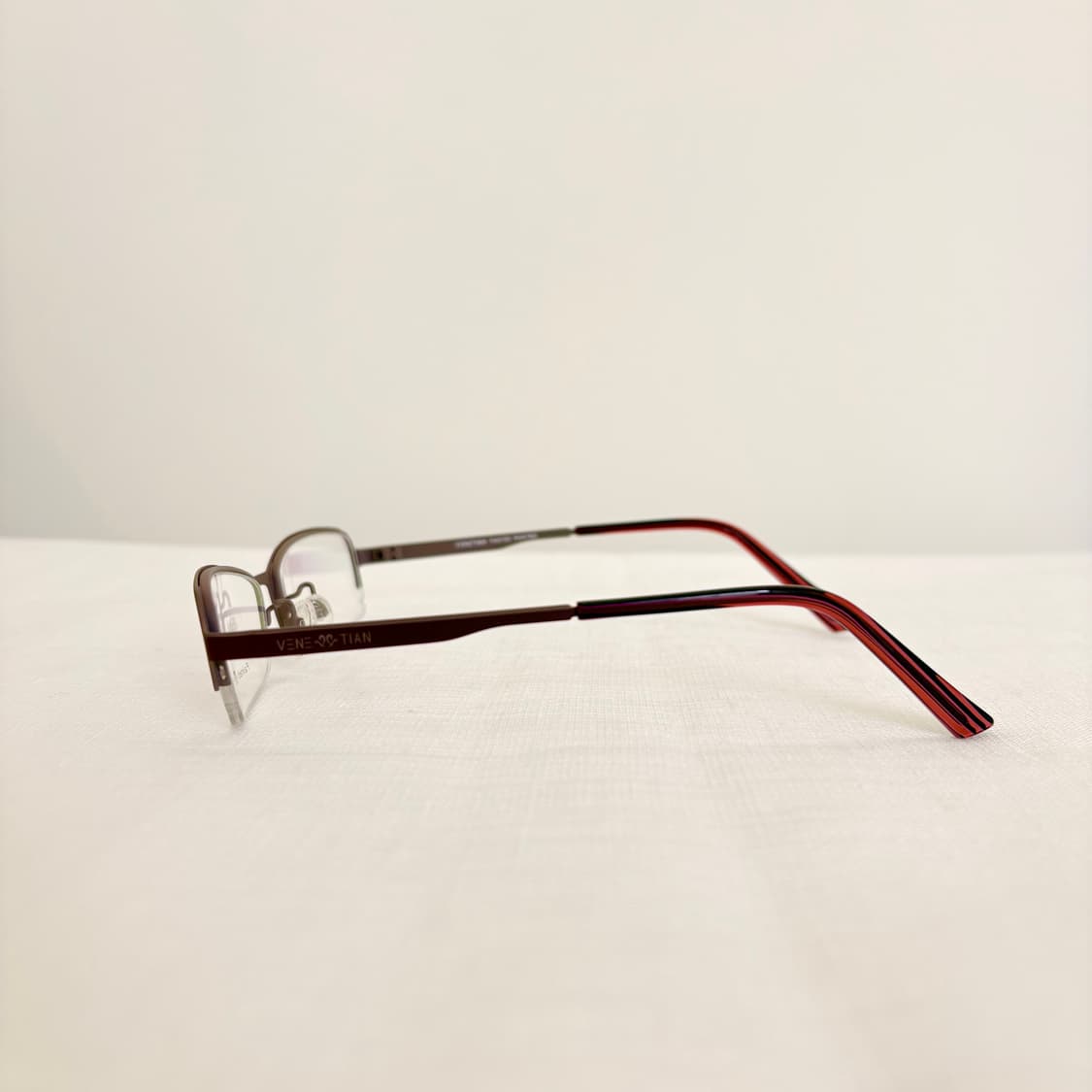 VENETIAN 무광 레드 반무테 빈티지안경 상품이미지3
