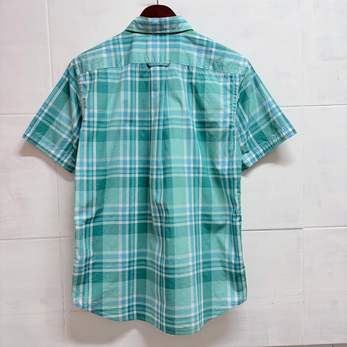 BEAMS 빔즈 민트 체크 남방 셔츠 S 상품이미지4